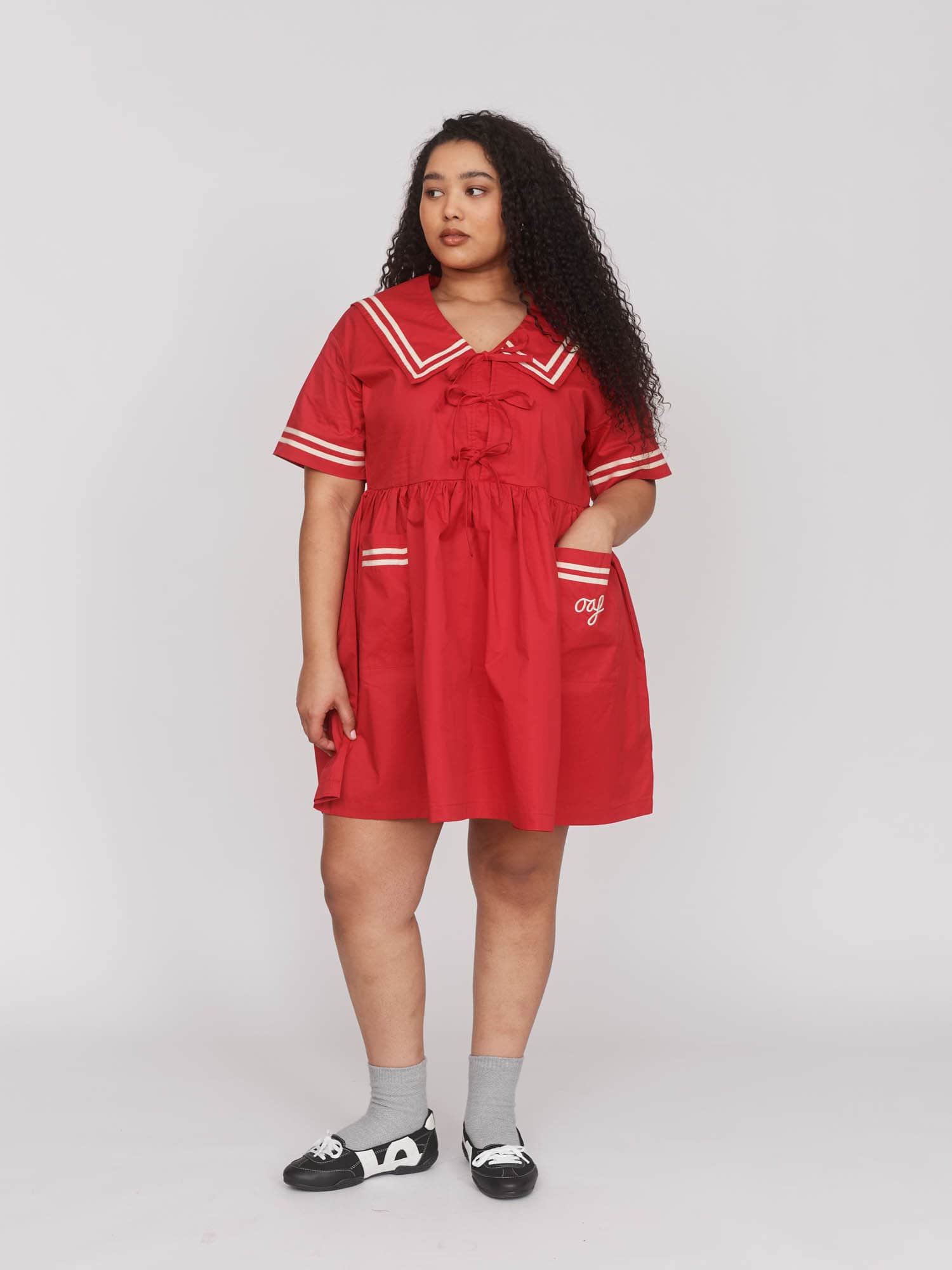 Red Mini Sailor Dress - Image 6