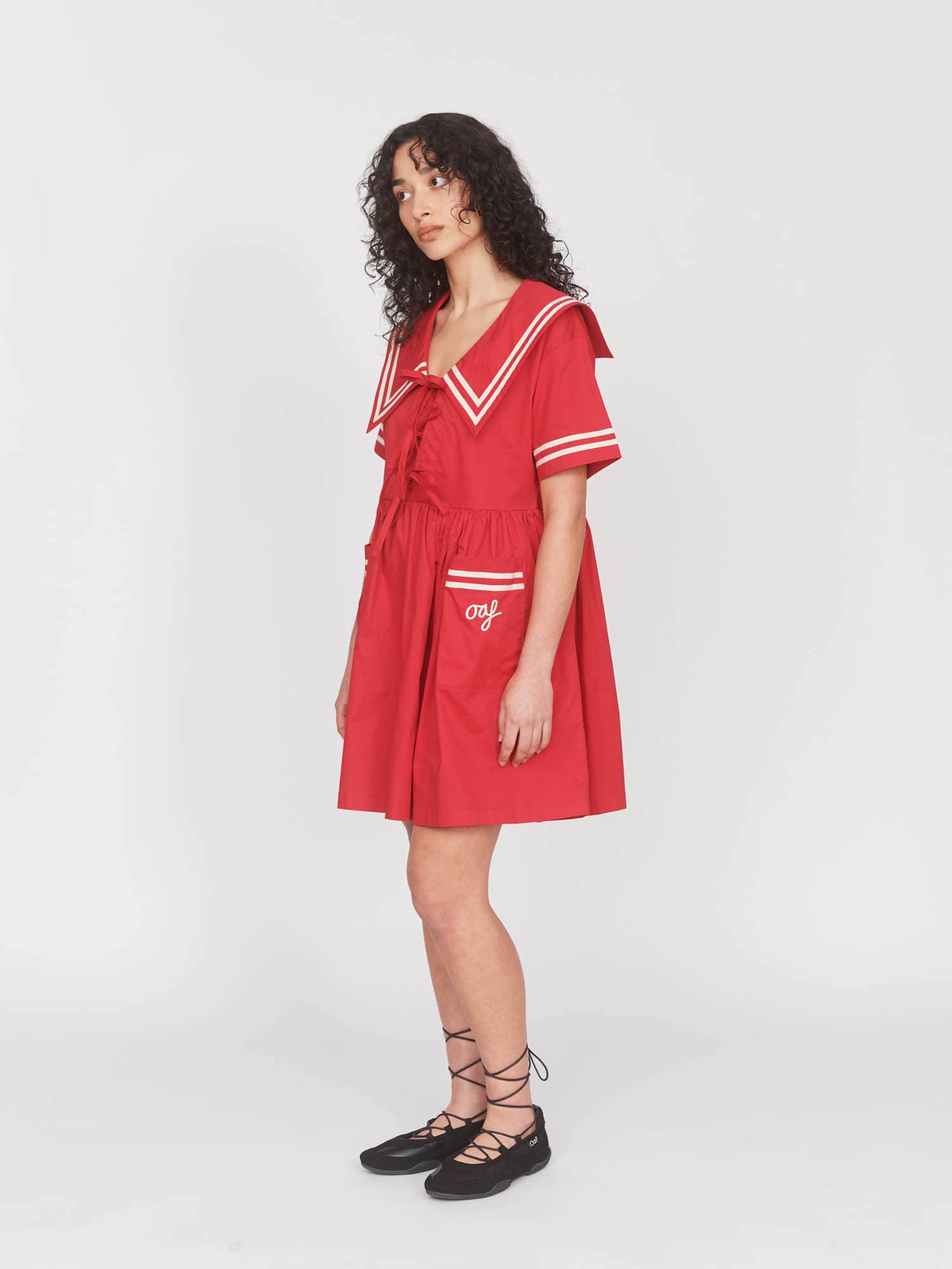 Red Mini Sailor Dress - Image 7