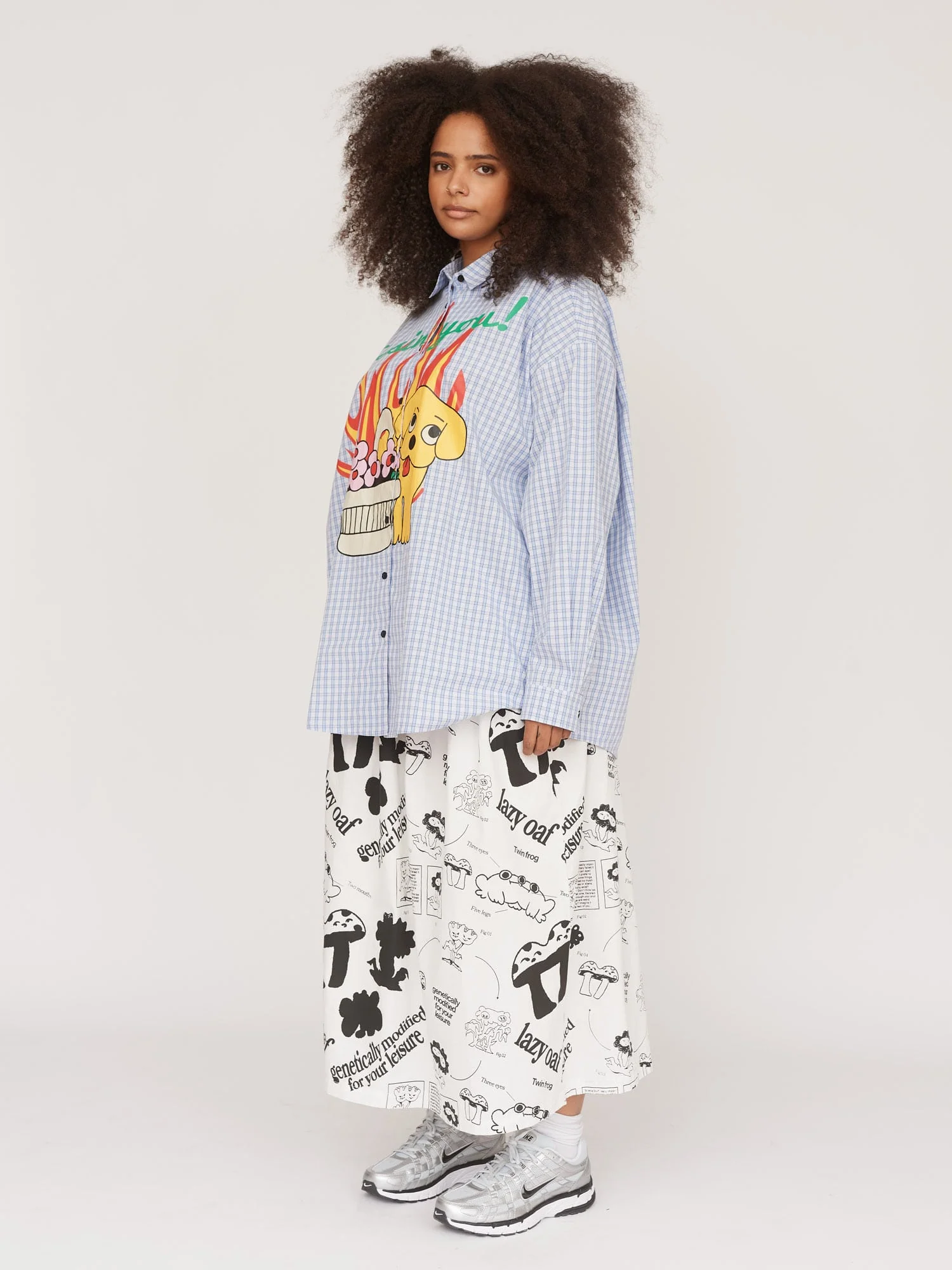 Missing You Check Oversized Shirt - Image 5