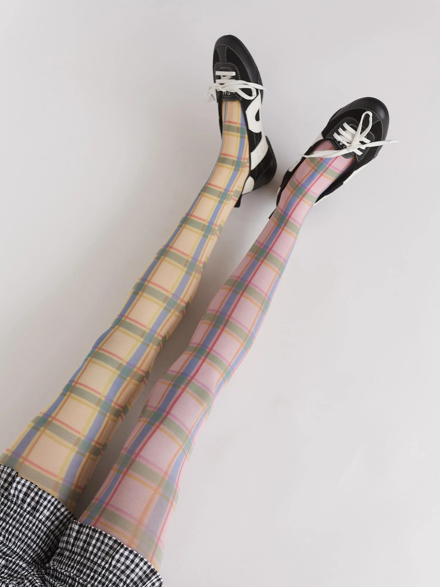 Mixed Up Check Tights