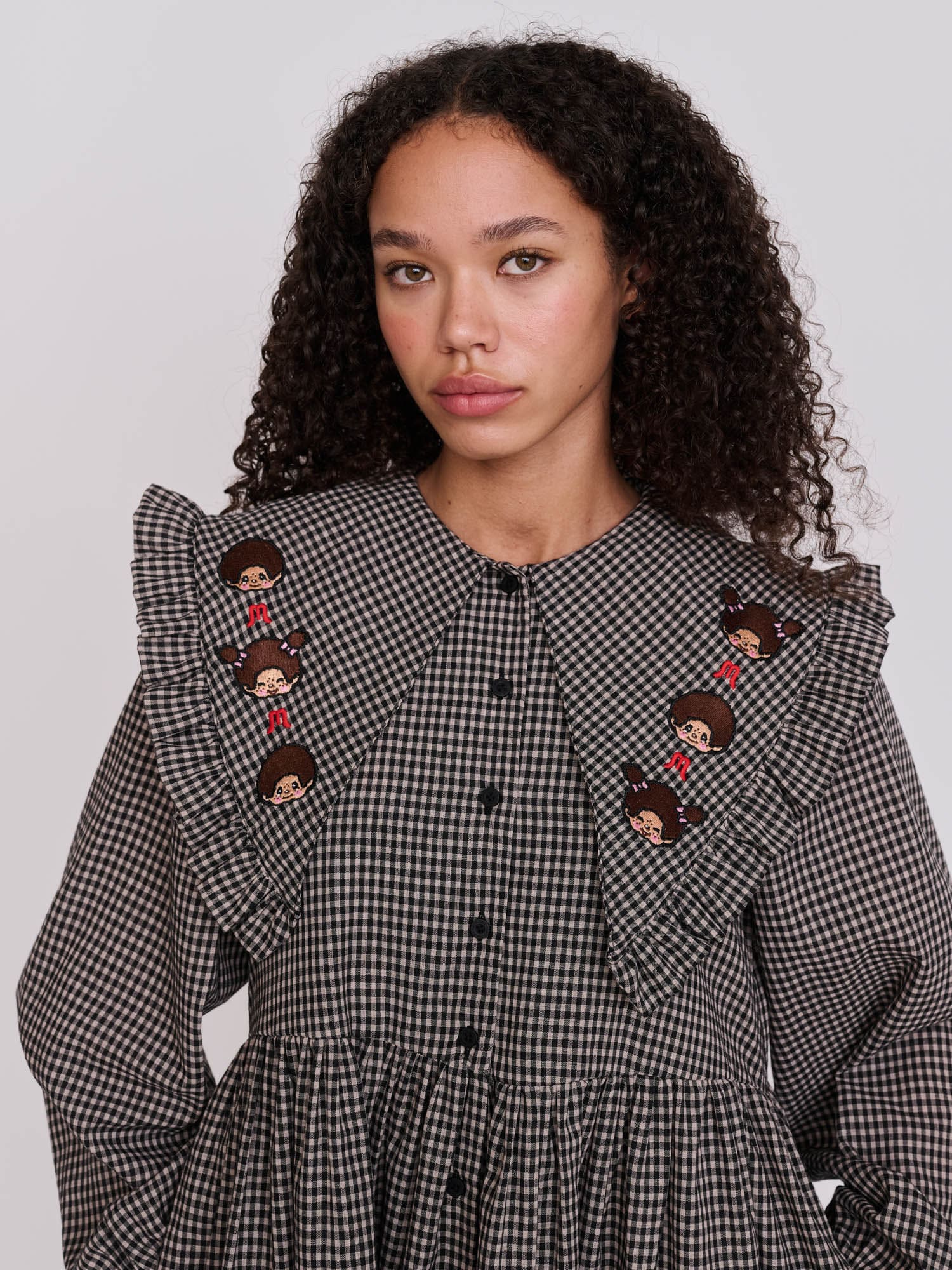 Monchhichi x Lazy Oaf Gingham Dress - Image 3