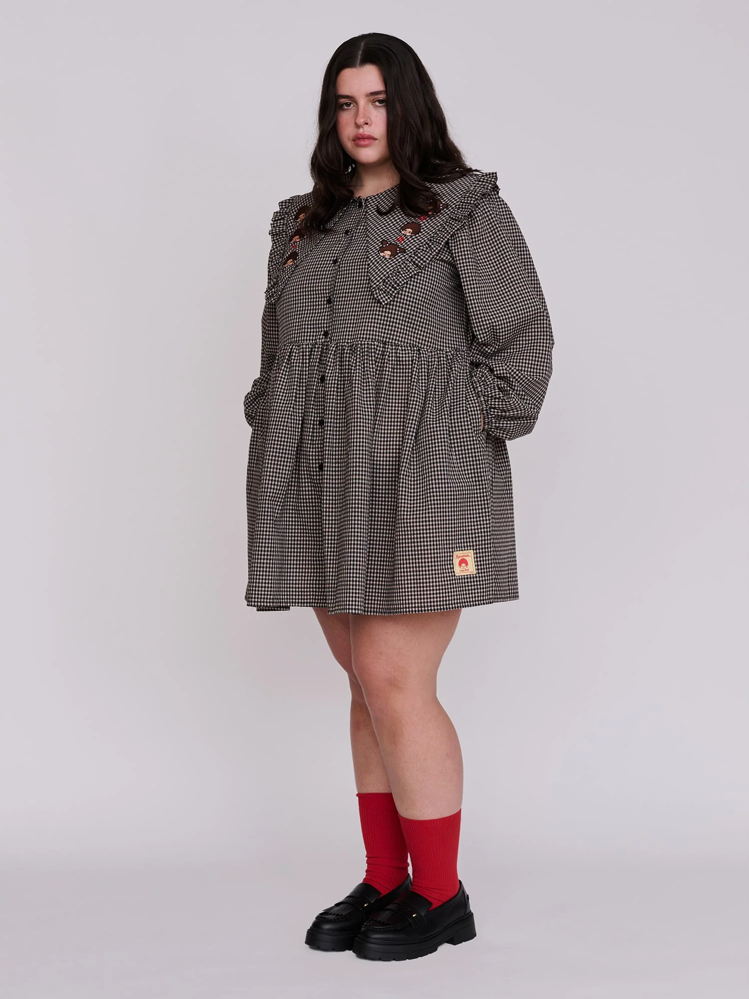 Monchhichi x Lazy Oaf Gingham Dress - Image 4