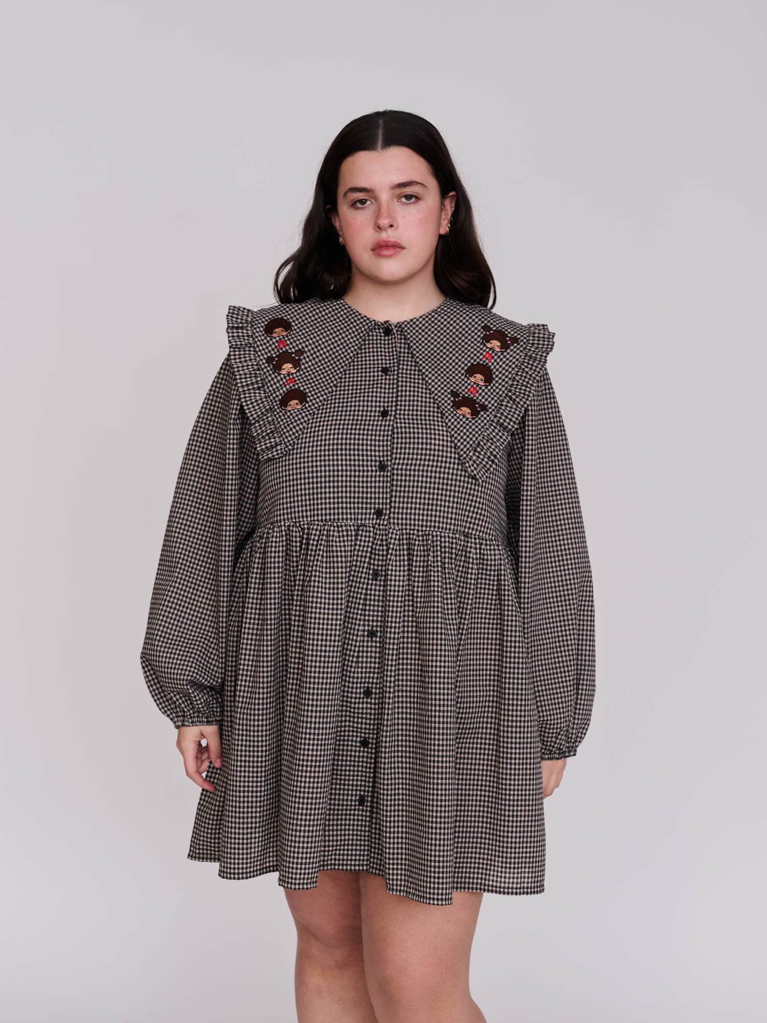Monchhichi x Lazy Oaf Gingham Dress - Image 6