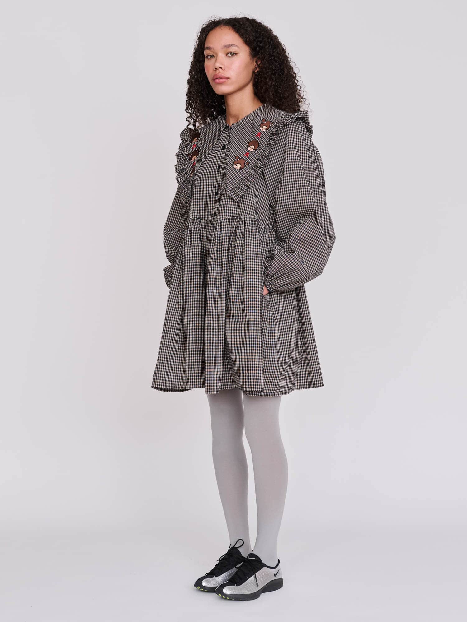 Monchhichi x Lazy Oaf Gingham Dress - Image 8