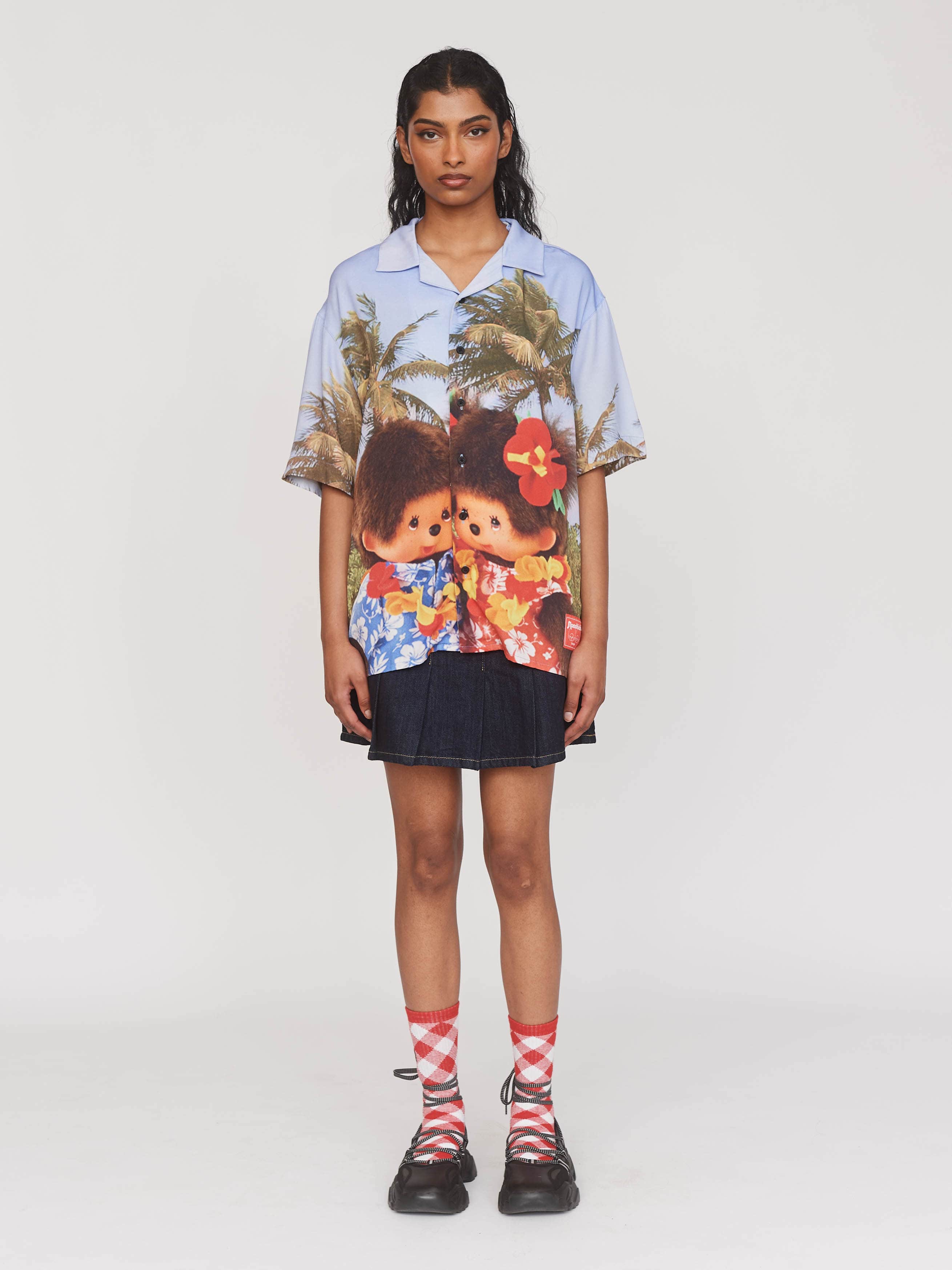 Monchhichi x Lazy Oaf Holiday Bowling Shirt - Image 4