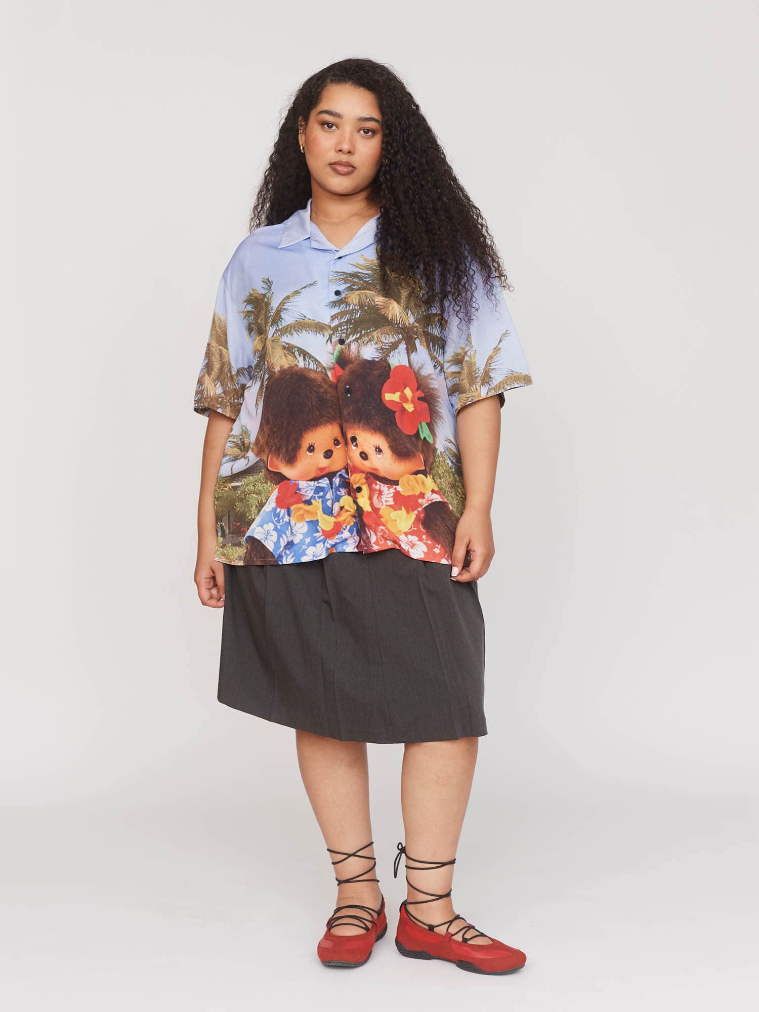 Monchhichi x Lazy Oaf Holiday Bowling Shirt - Image 7