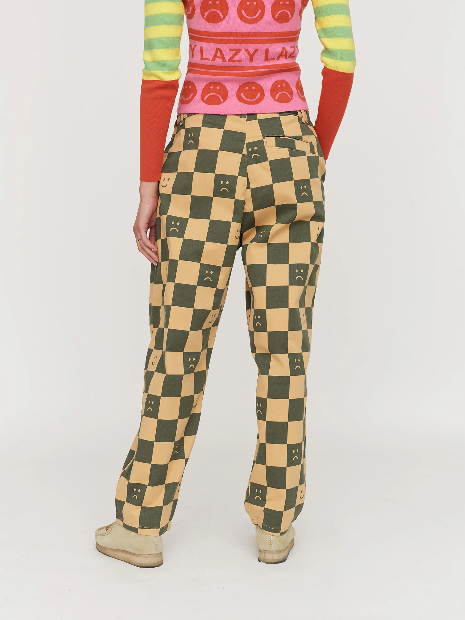 Mustard Checkerboard Tokyo Pants - Image 3