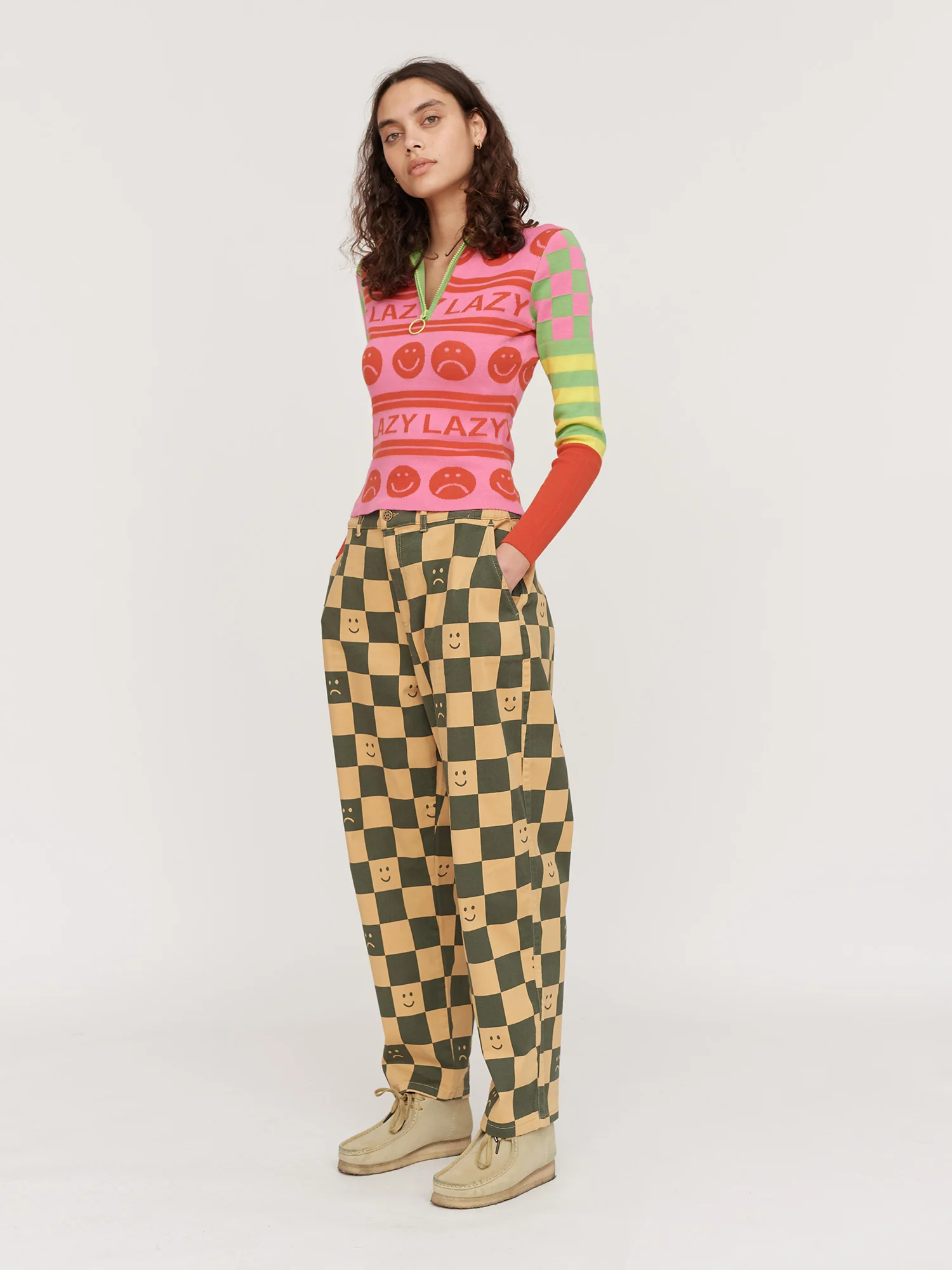 Mustard Checkerboard Tokyo Pants - Image 5