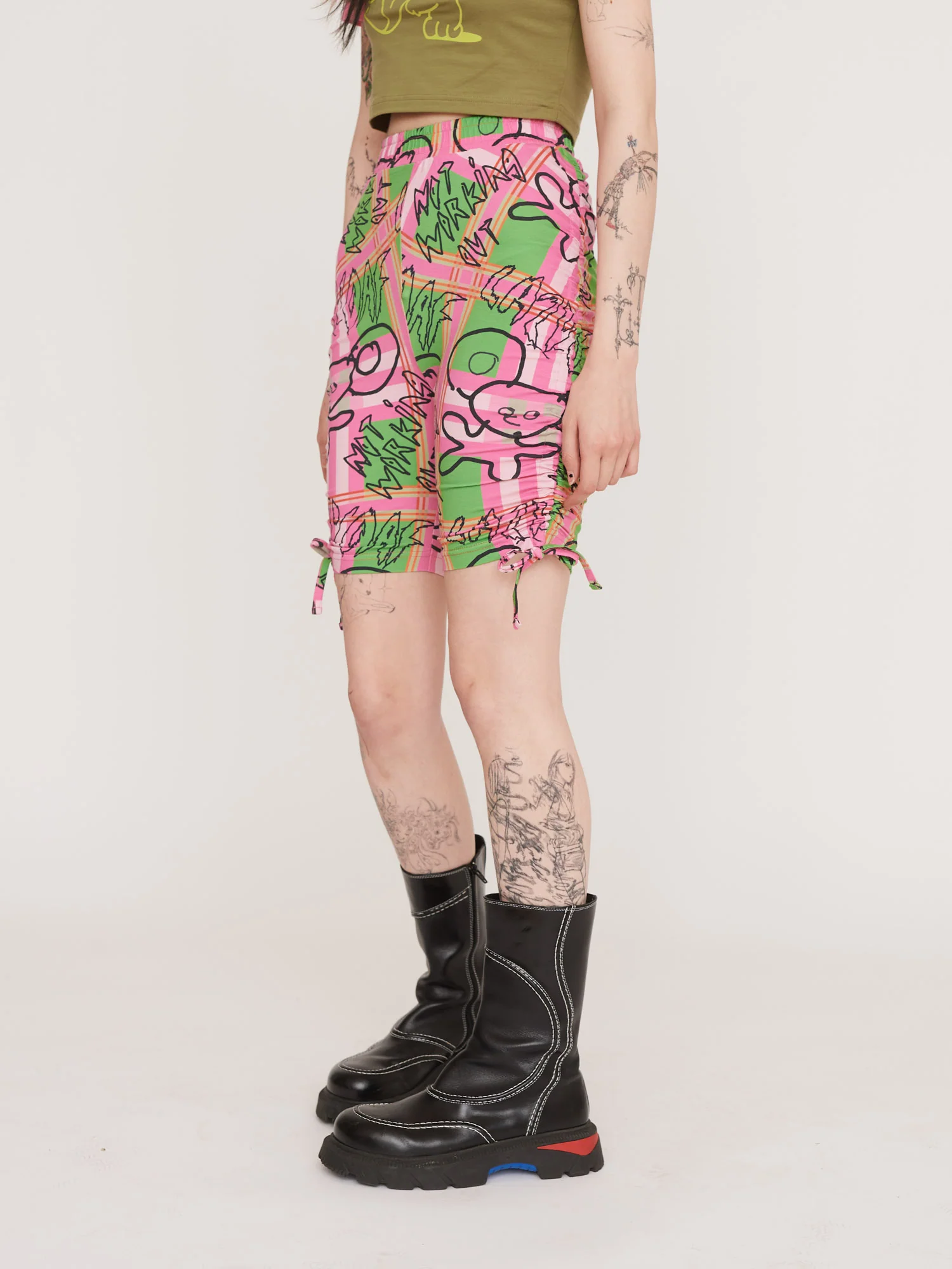 Not Working Out Rouched Cycling Shorts - Image 5