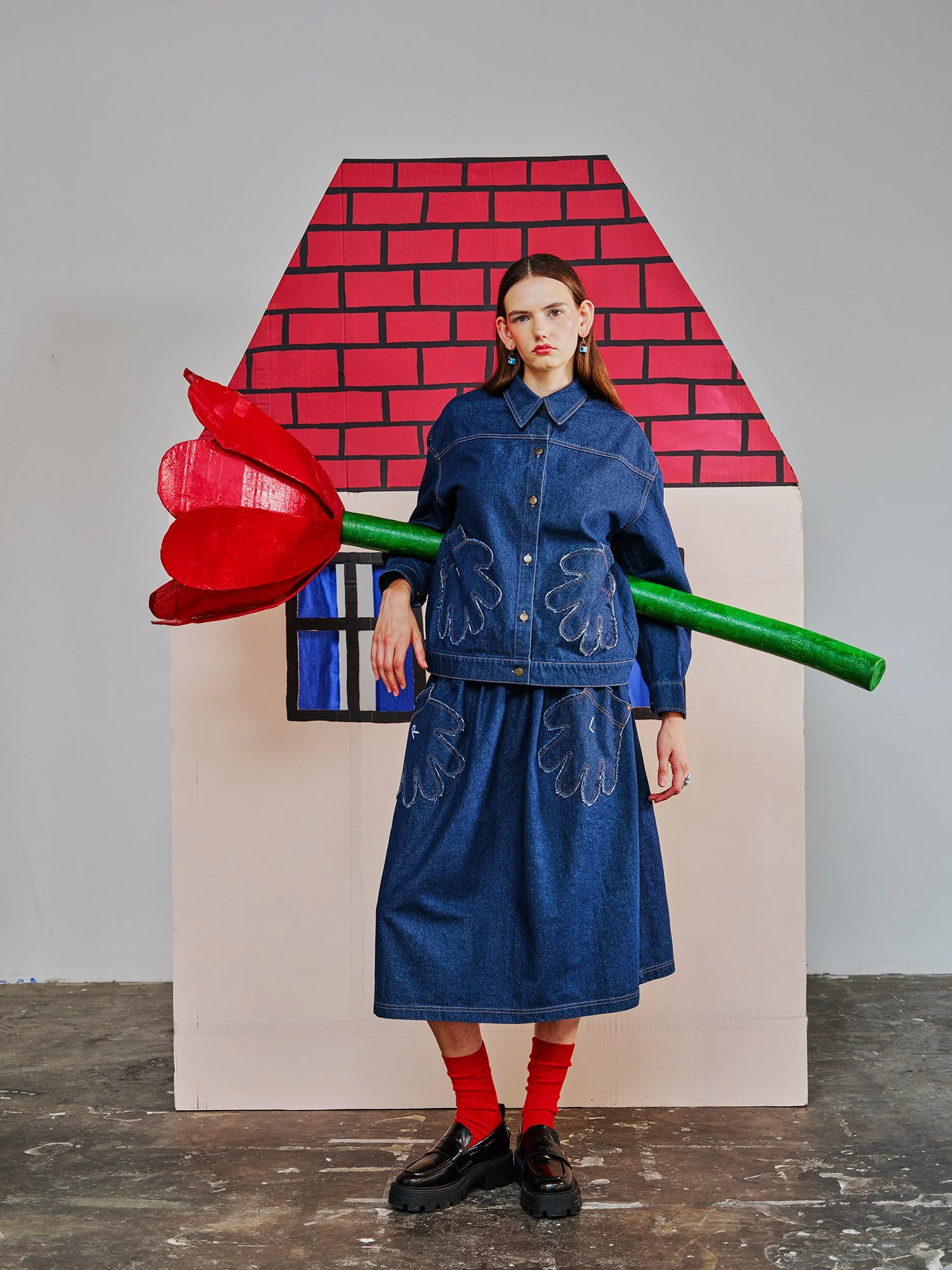 Out Of Hand Denim Midi Skirt - Image 2
