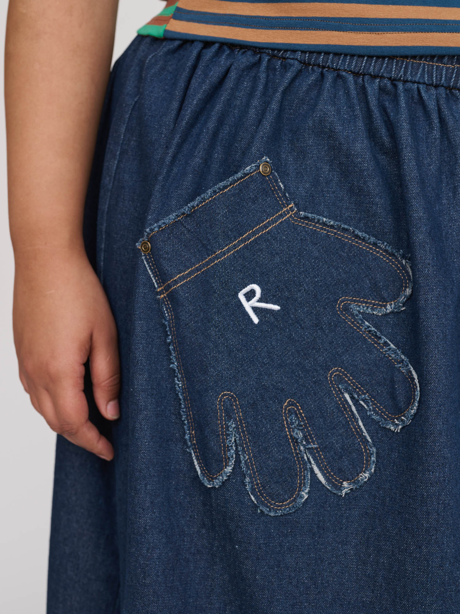 Out Of Hand Denim Midi Skirt - Image 3