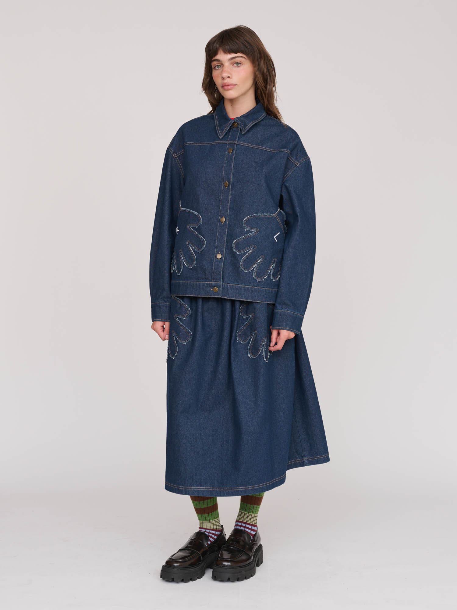 Out Of Hand Denim Midi Skirt - Image 7