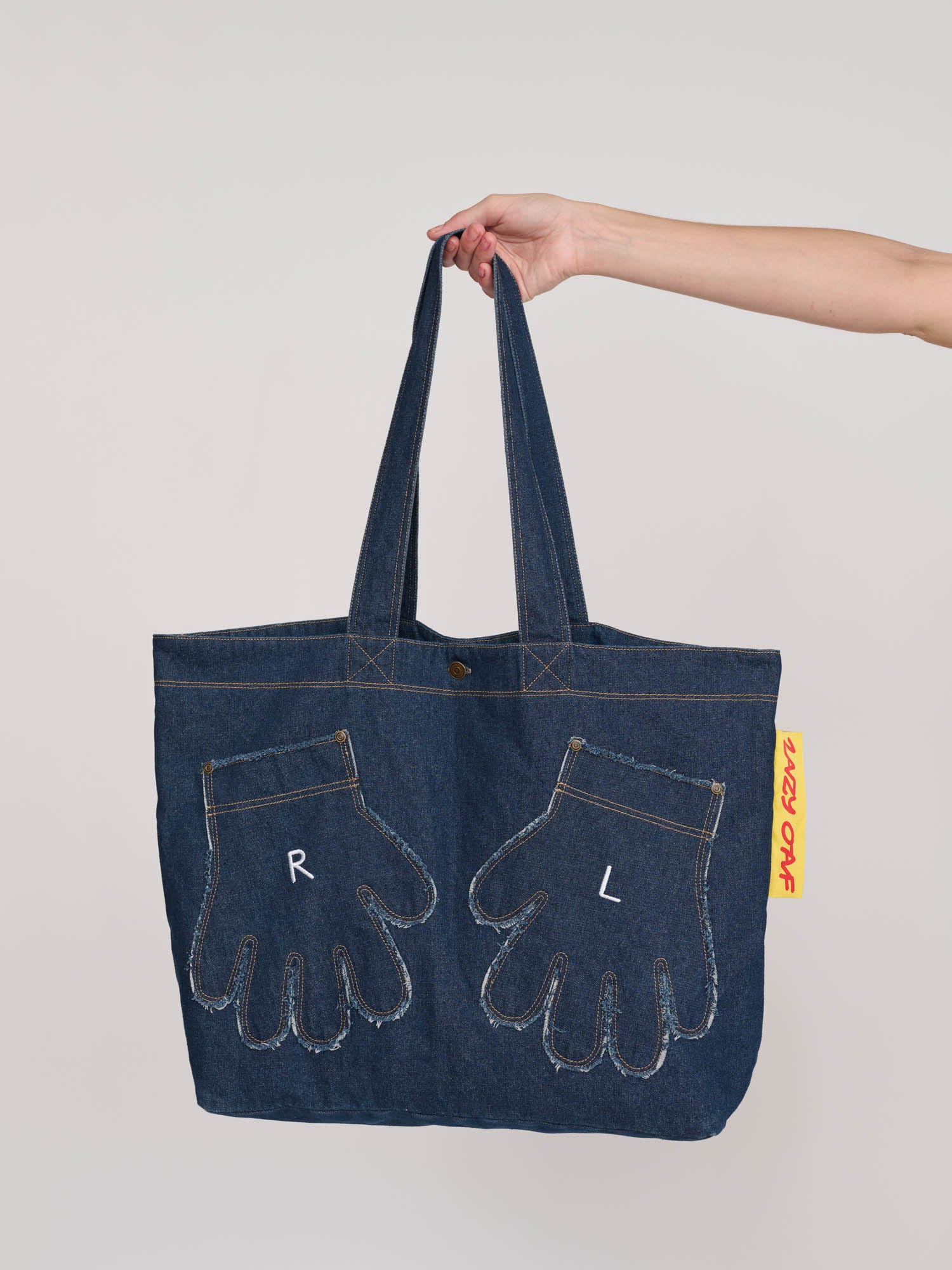 Out Of Hand Denim Tote Bag