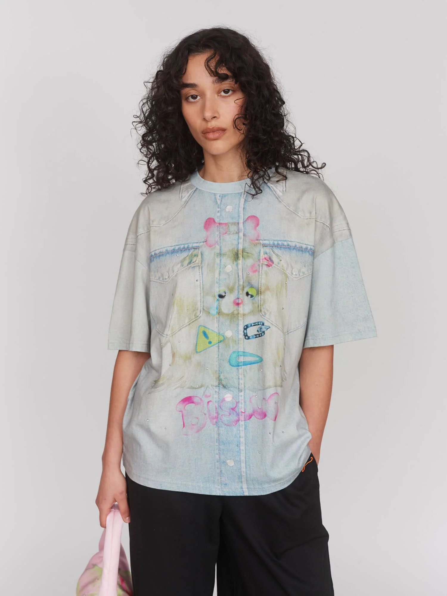 Party Pooper Denim Print Tee - Image 2