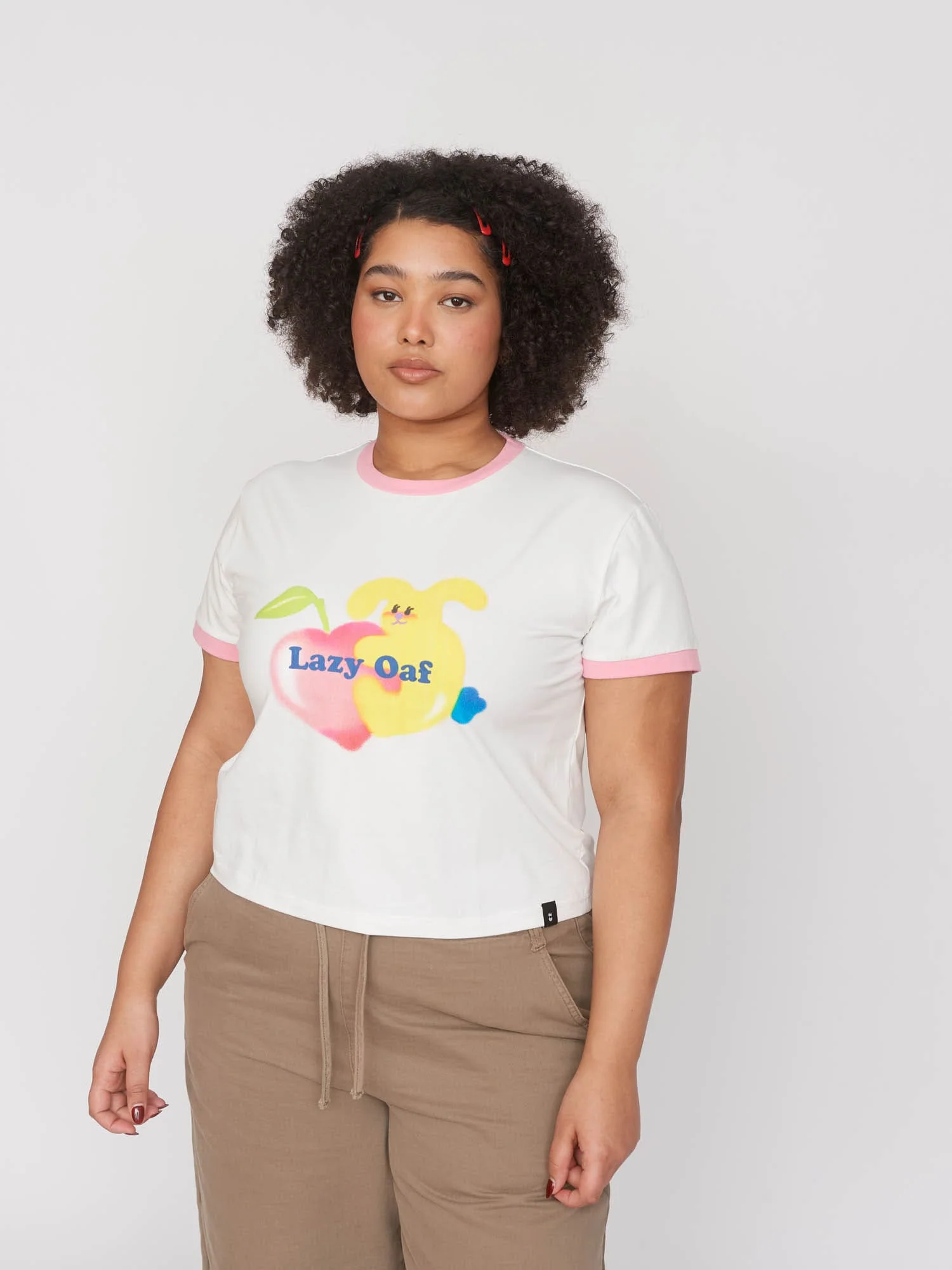 Peach Rabbit Fitted Tee