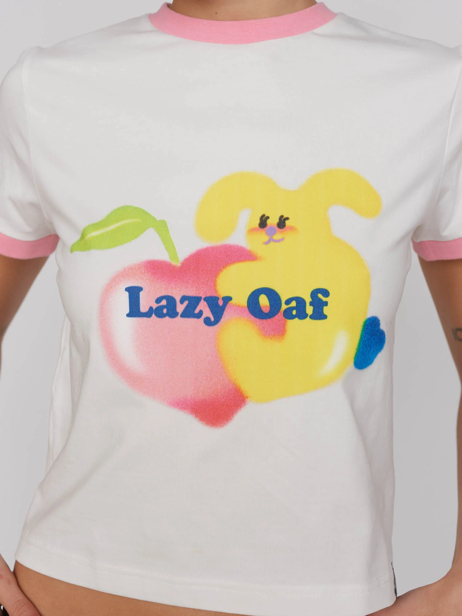 Peach Rabbit Fitted Tee - Image 3