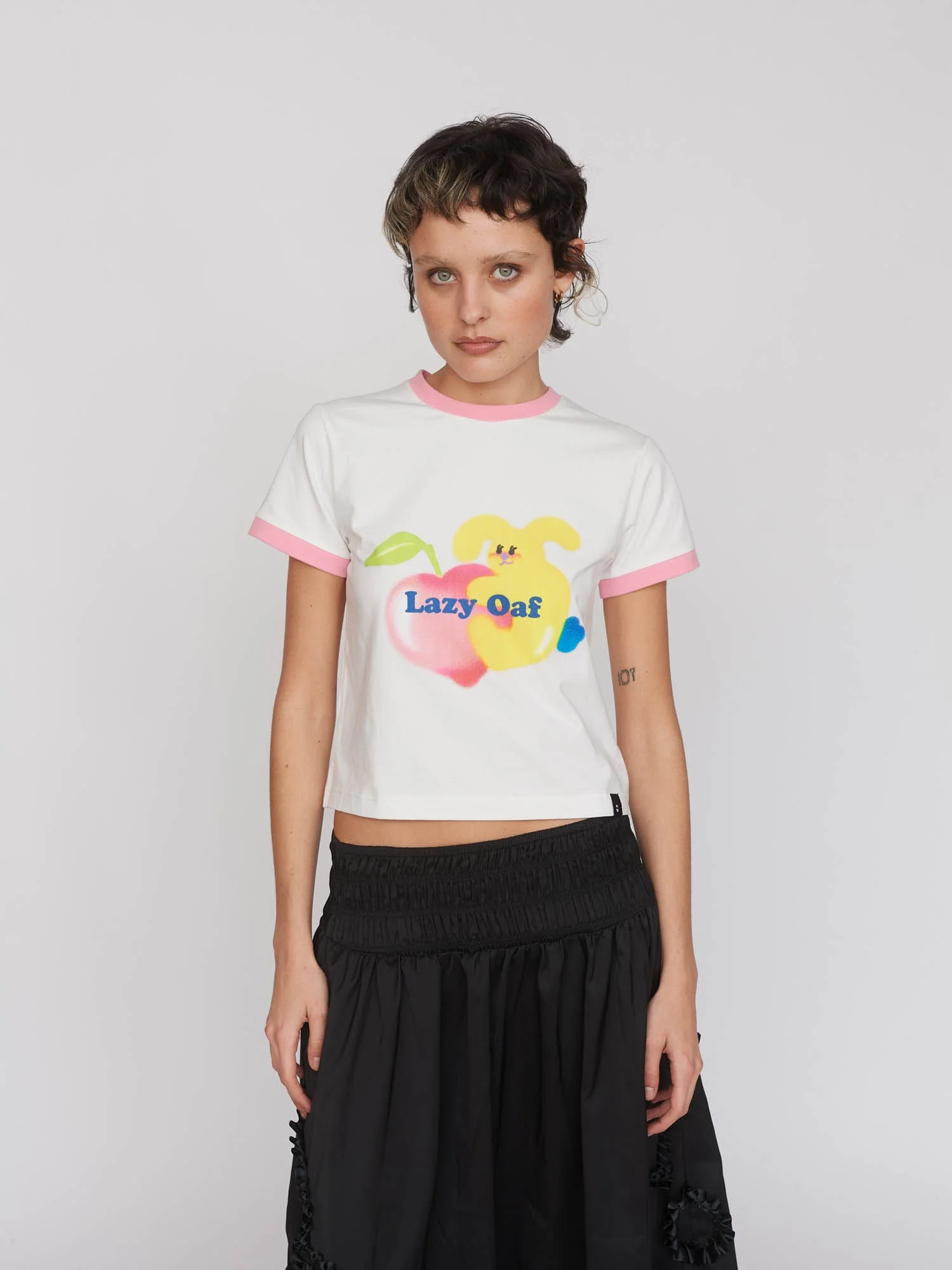 Peach Rabbit Fitted Tee - Image 5