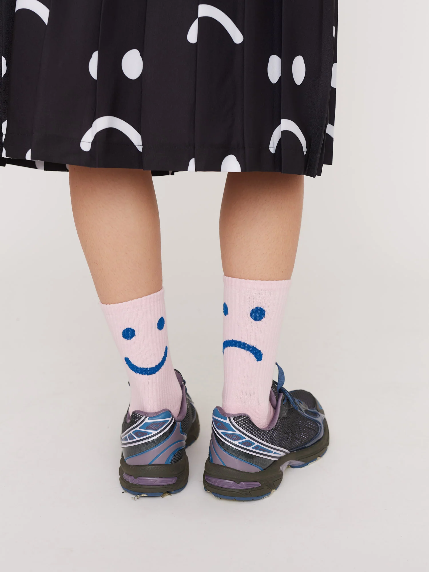 Pink And Navy Happy Sad Socks - Image 2
