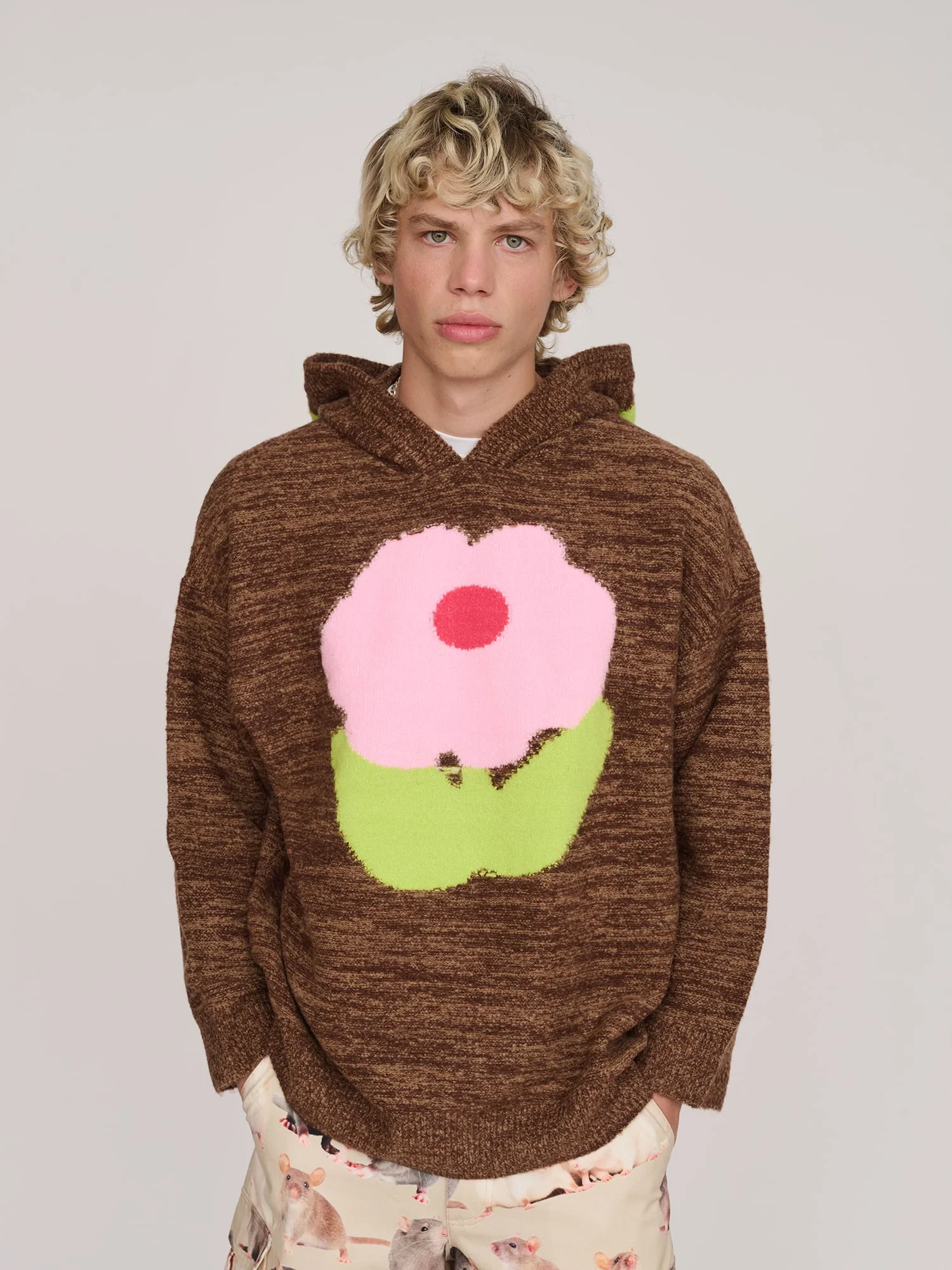 Pink Fuzz Flower Oversized Jumper - Image 8