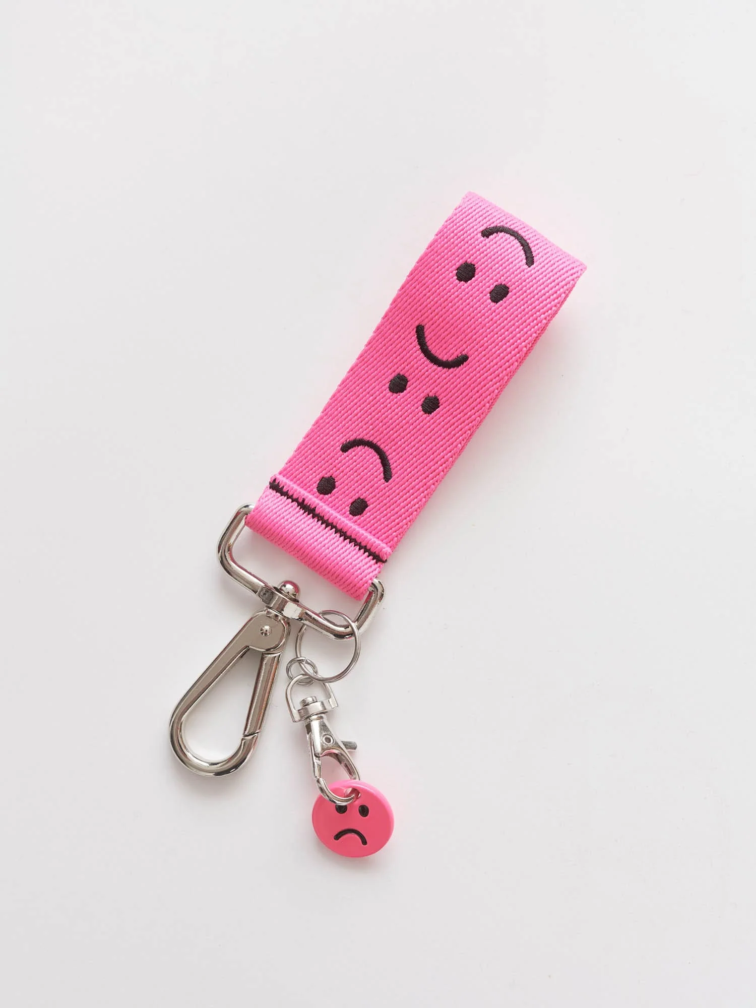 Pink Happy Sad Keyring
