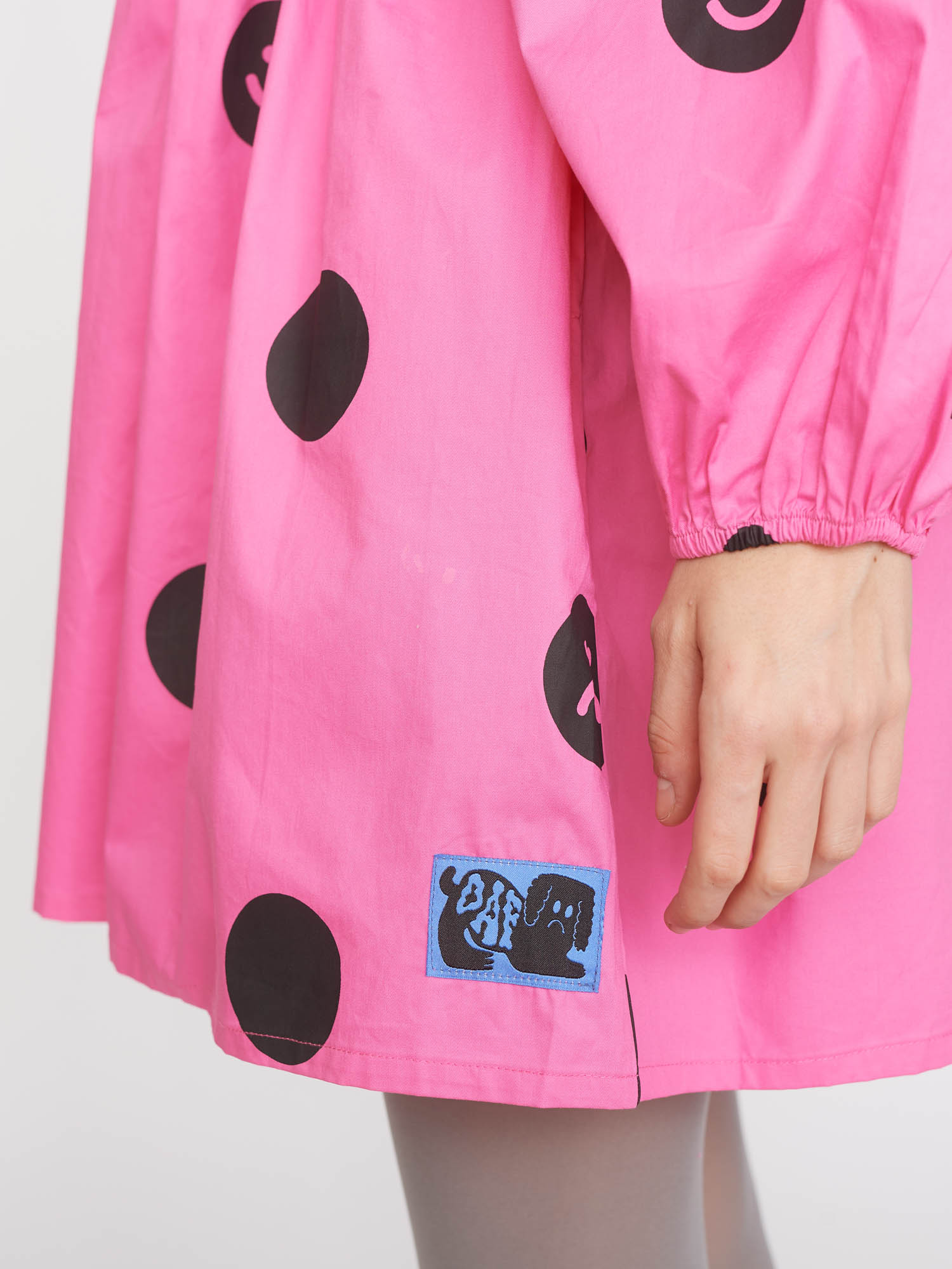 Pink Polka Dot Ruffle Collar Dress - Image 6