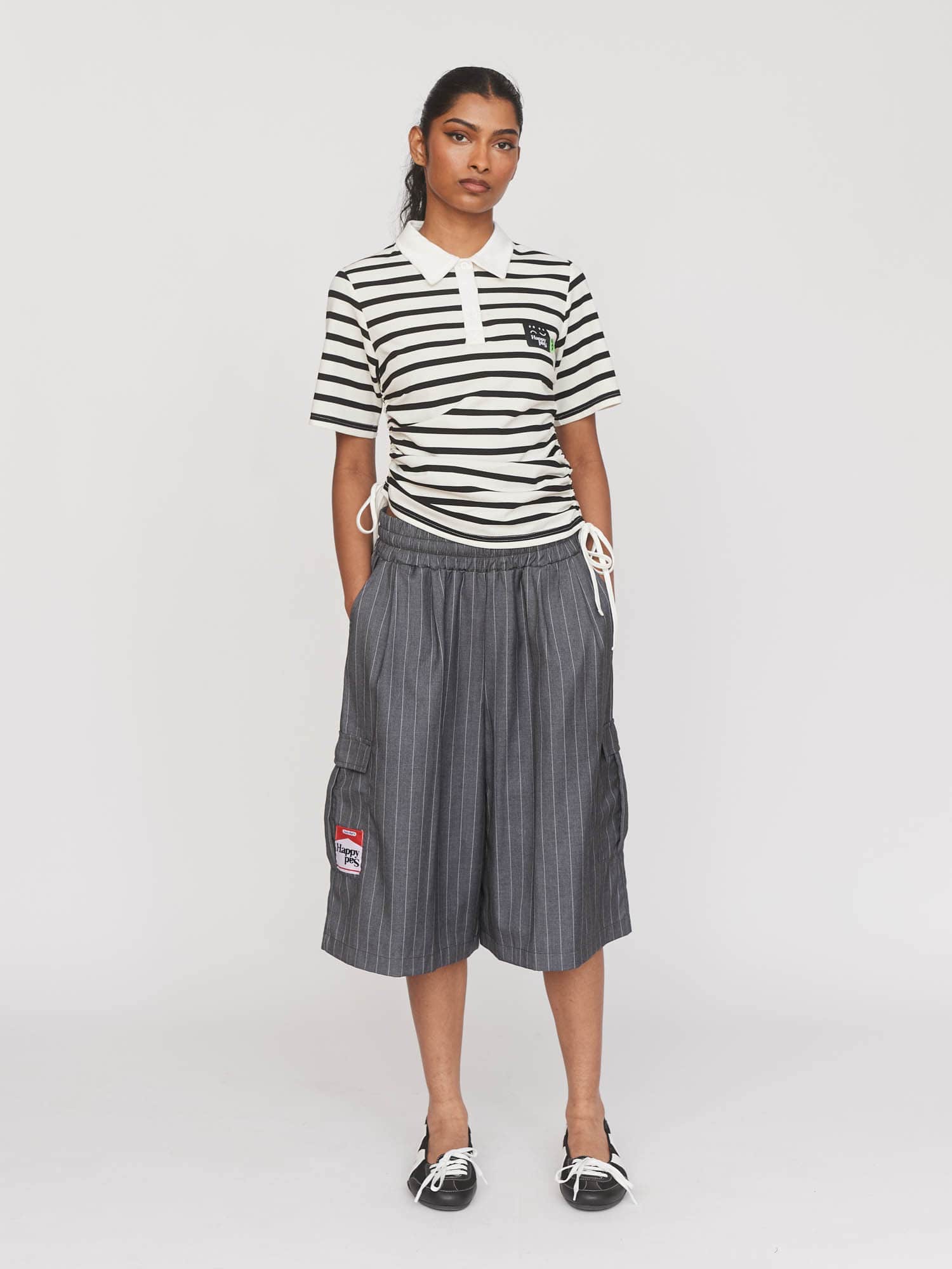 Pinstripe Happy Sad Shorts