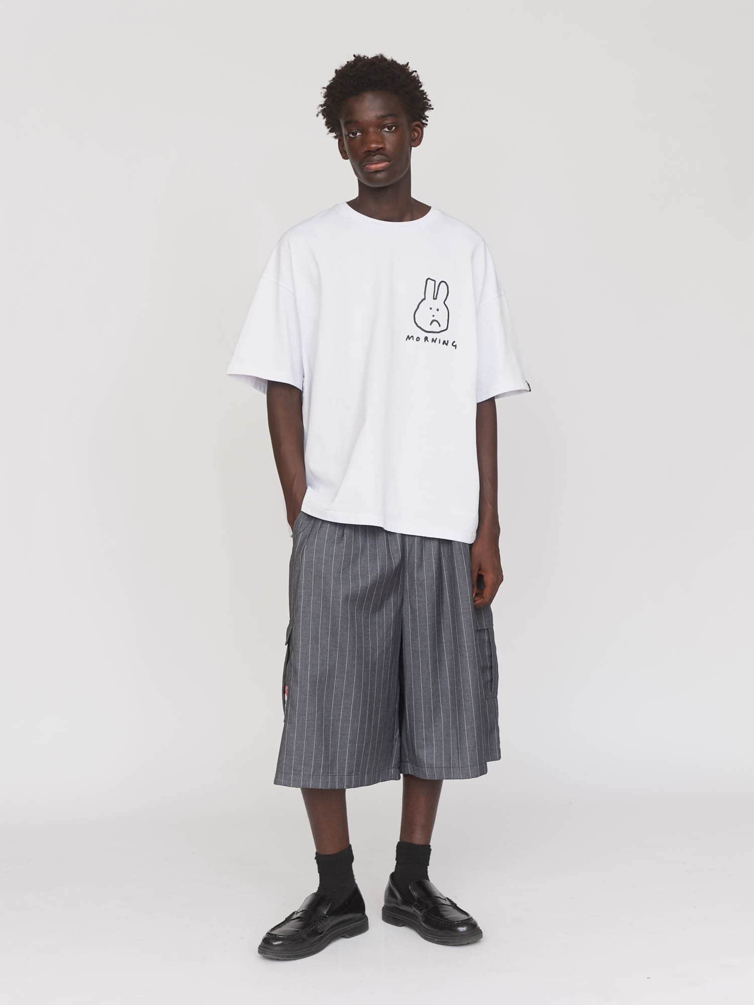 Pinstripe Happy Sad Shorts - Image 5