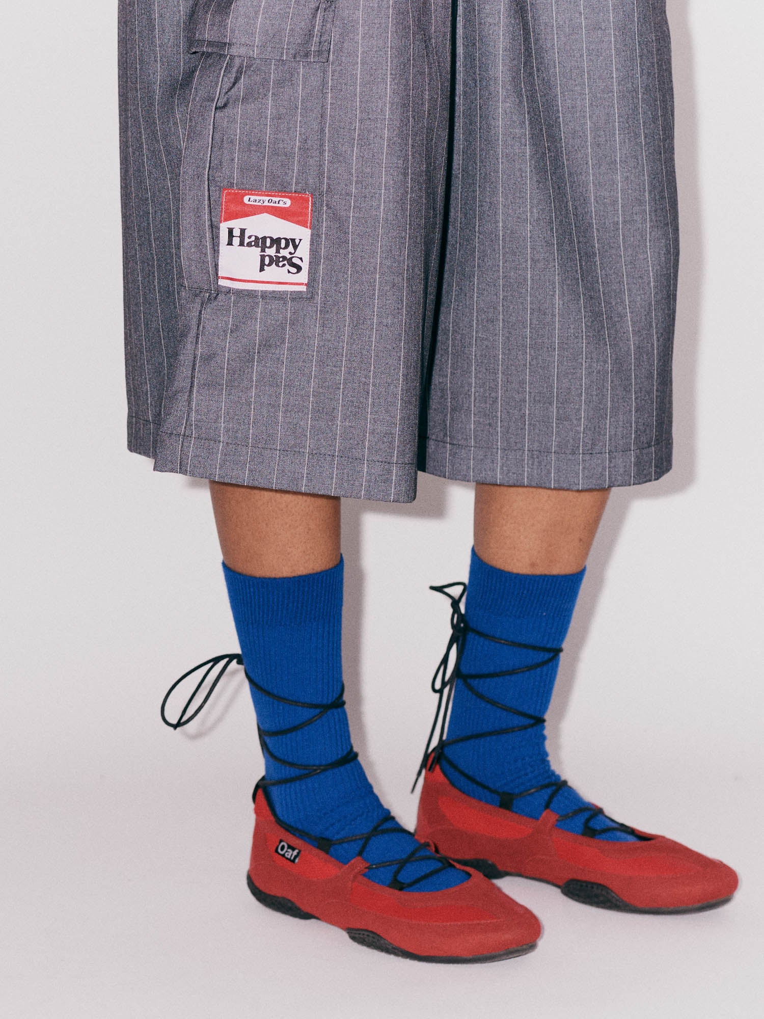 Pinstripe Happy Sad Shorts - Image 7
