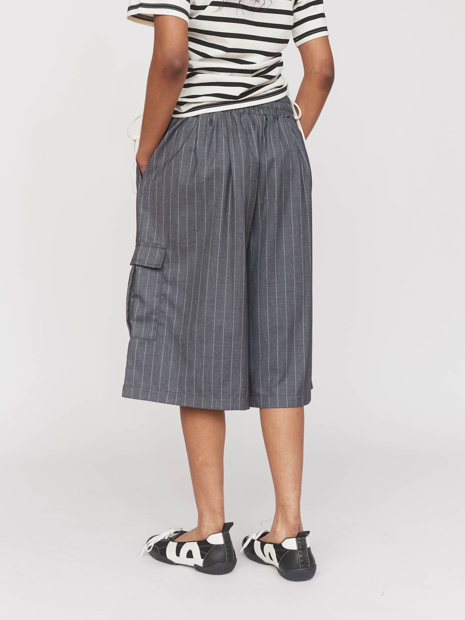 Pinstripe Happy Sad Shorts - Image 9