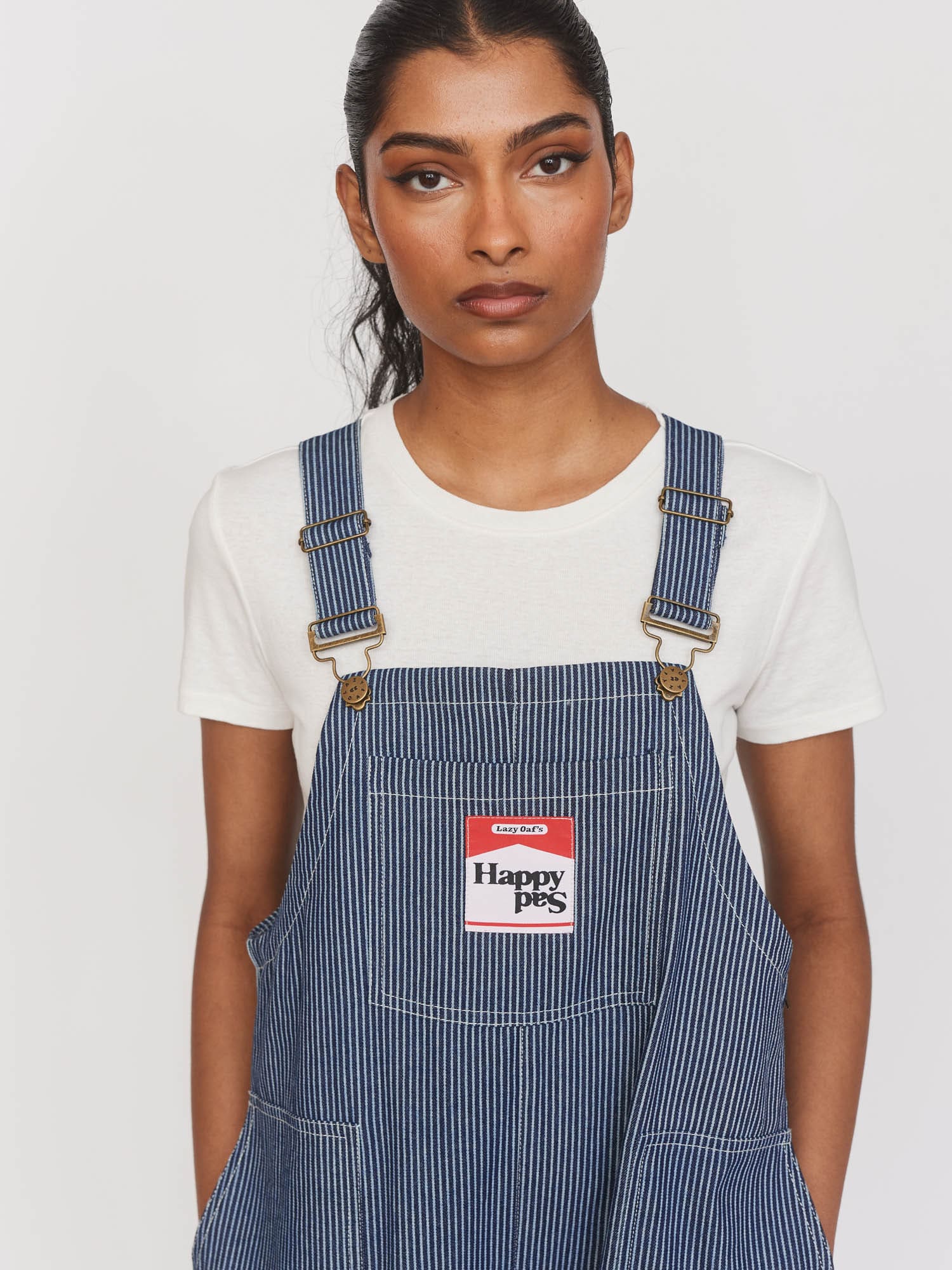 Pinstripe Oversized Dungarees - Image 3