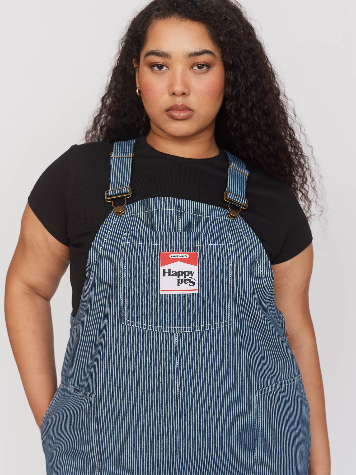 Pinstripe Oversized Dungarees - Image 4