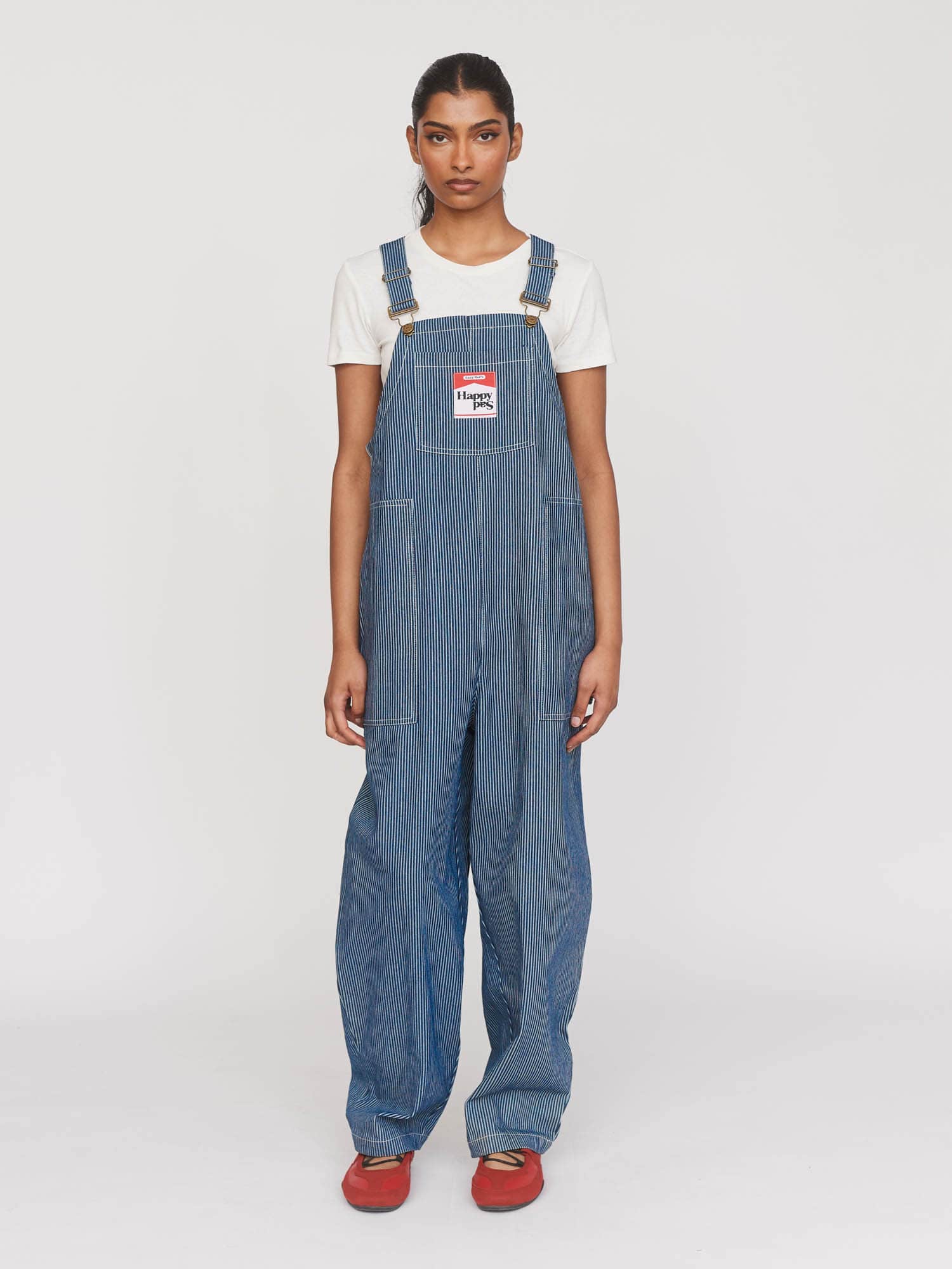 Pinstripe Oversized Dungarees - Image 5