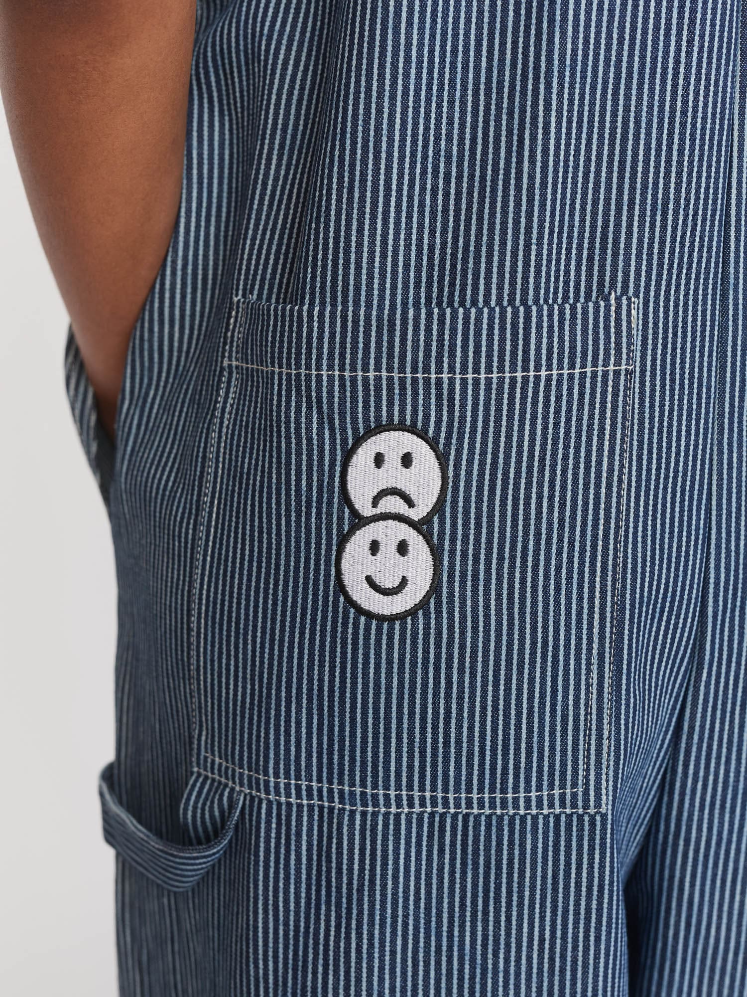 Pinstripe Oversized Dungarees - Image 6