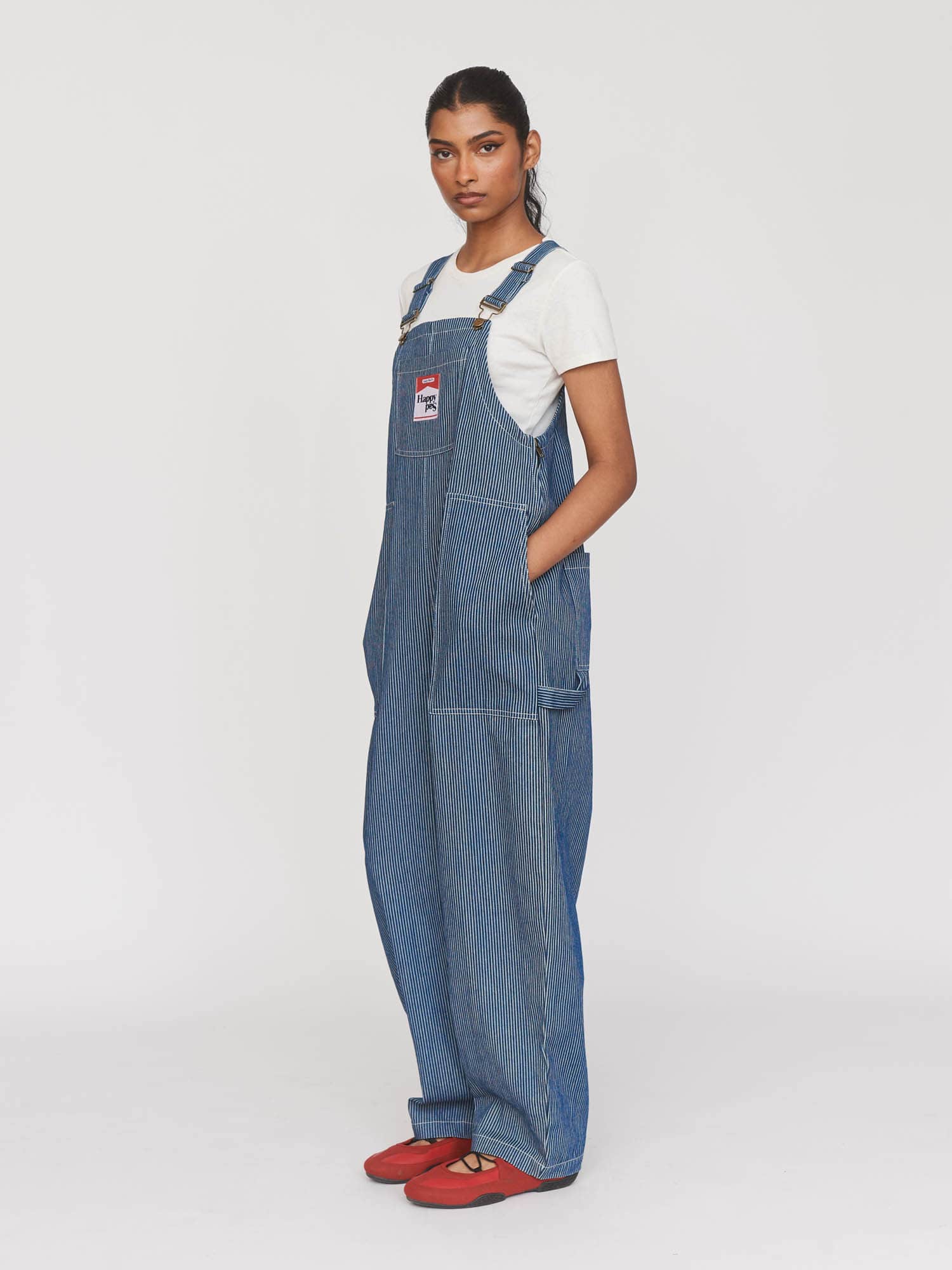 Pinstripe Oversized Dungarees - Image 8