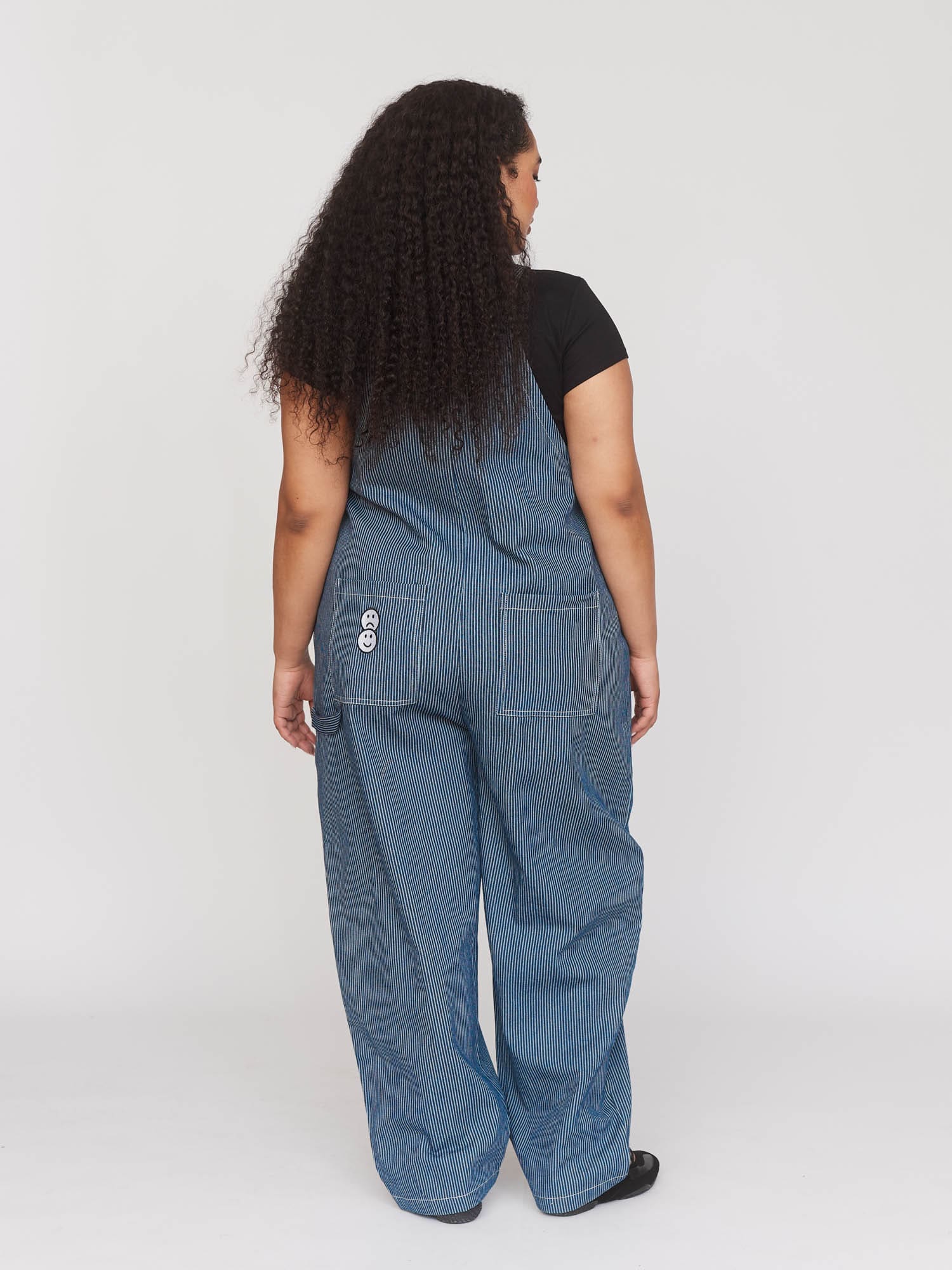 Pinstripe Oversized Dungarees - Image 9