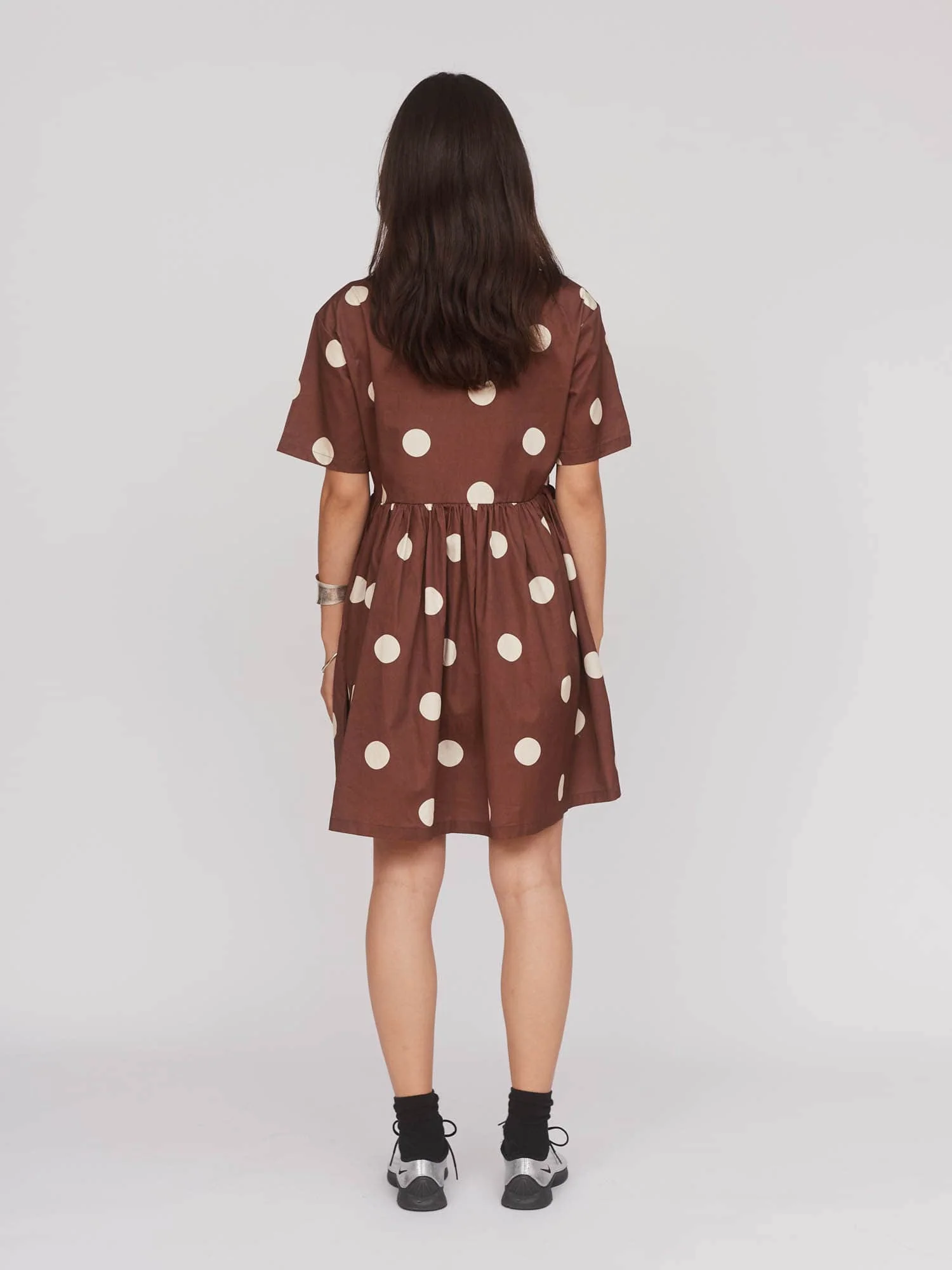 Polka Dot Mini Shirt Dress - Image 7