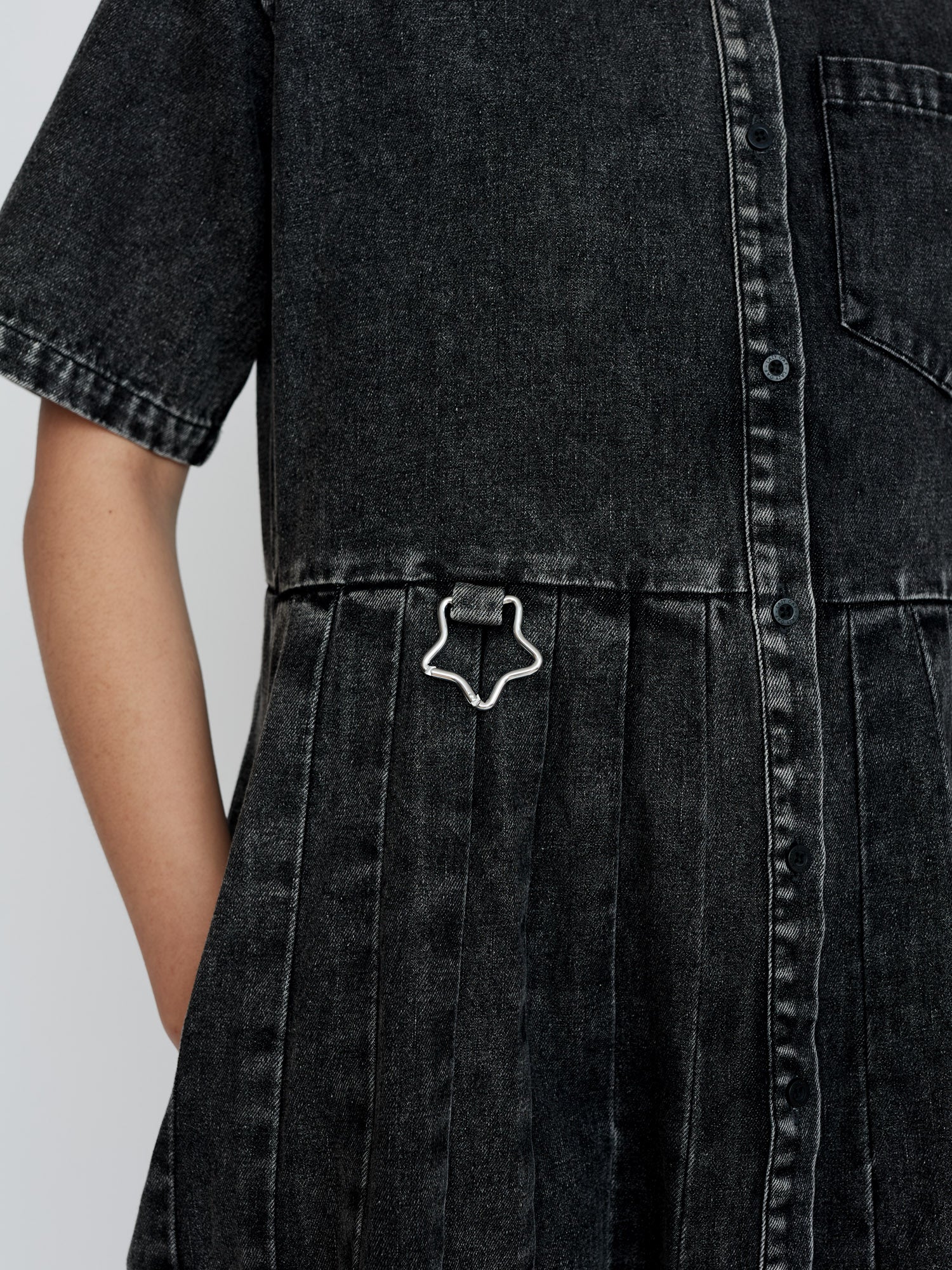 Pleated Shirt Dress - Image 3