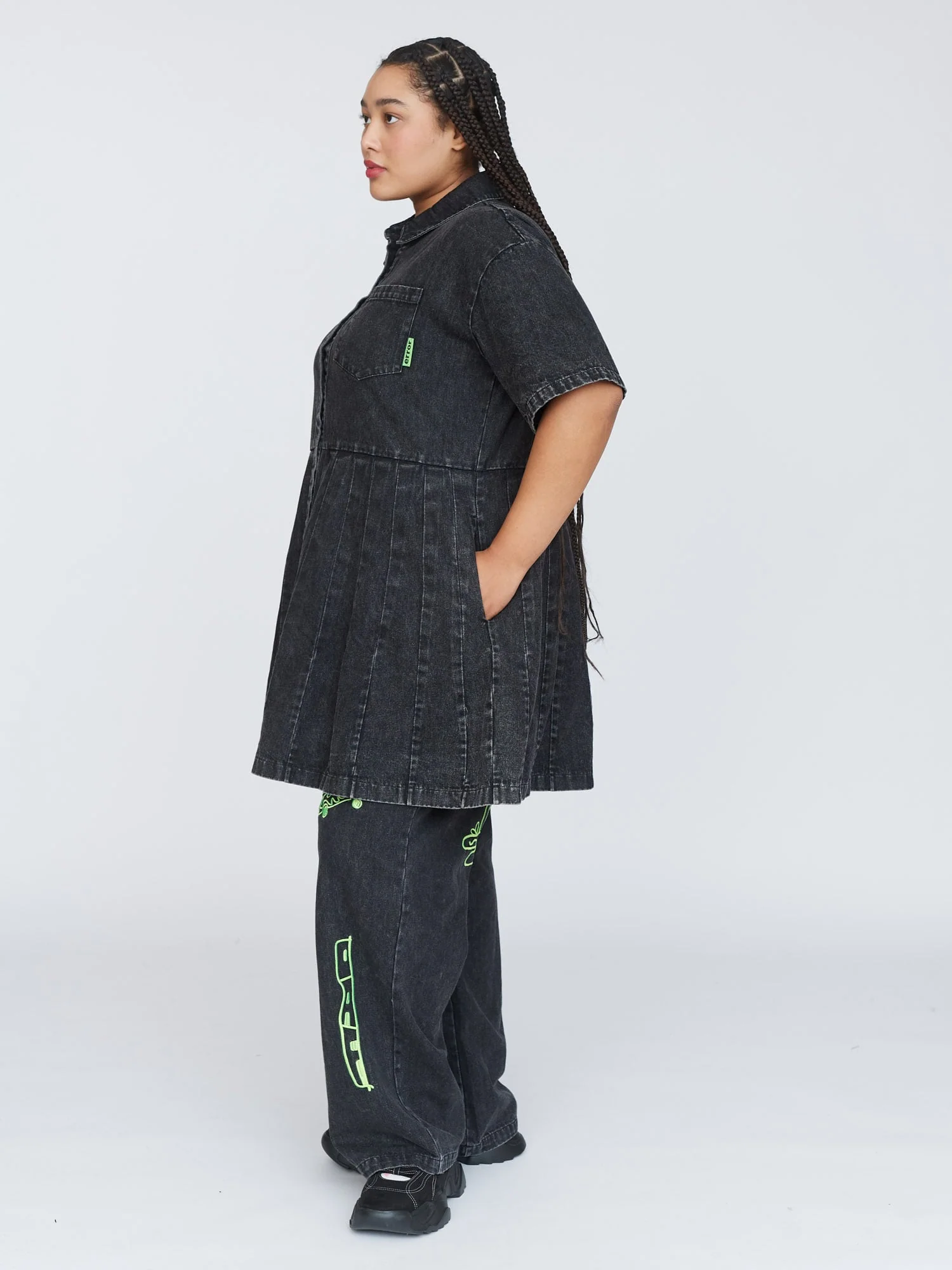 Pleated Shirt Dress - Image 6