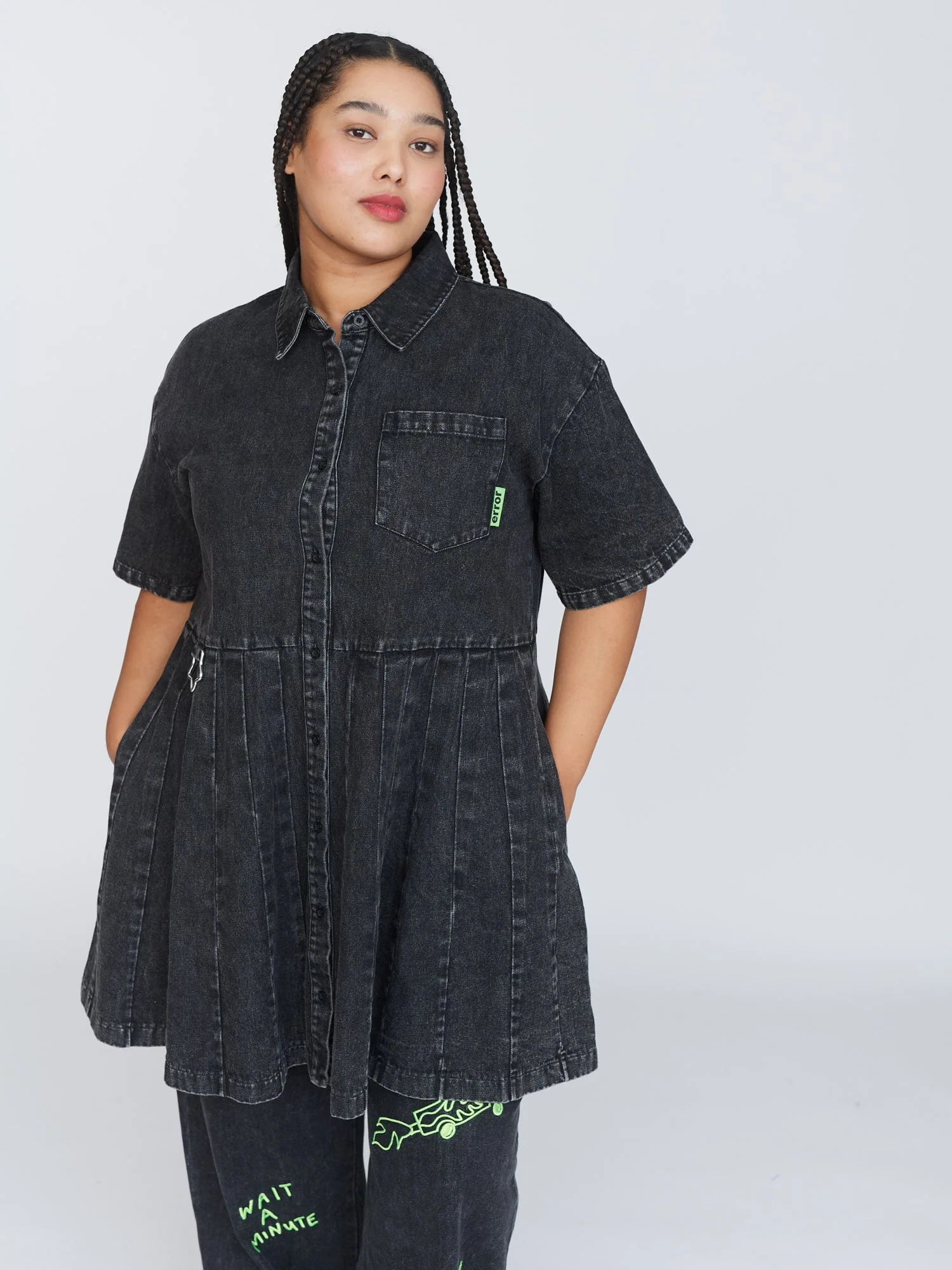 Pleated Shirt Dress - Image 8
