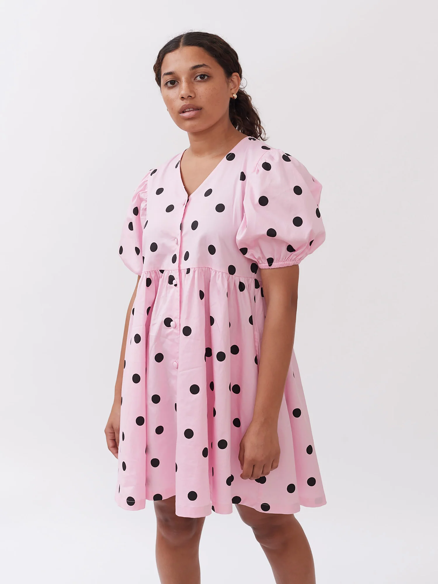 Lazy Oaf Polka Dot Puff Sleeve Dress - Image 4