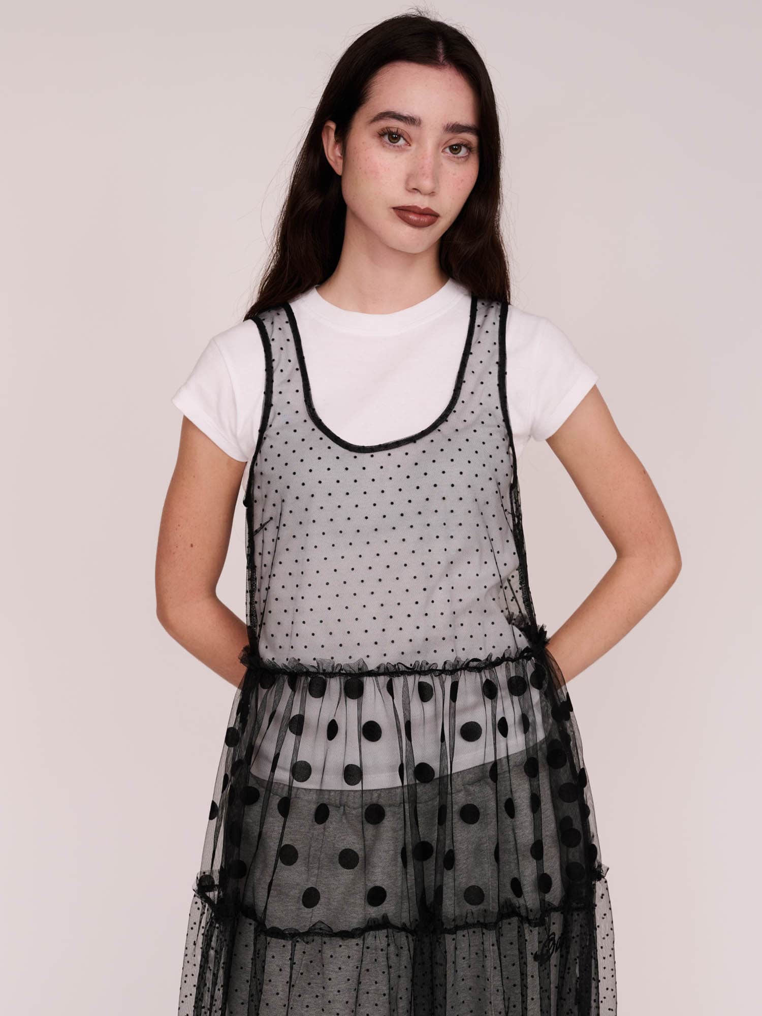 Polka Dot Sheer Dress - Image 6