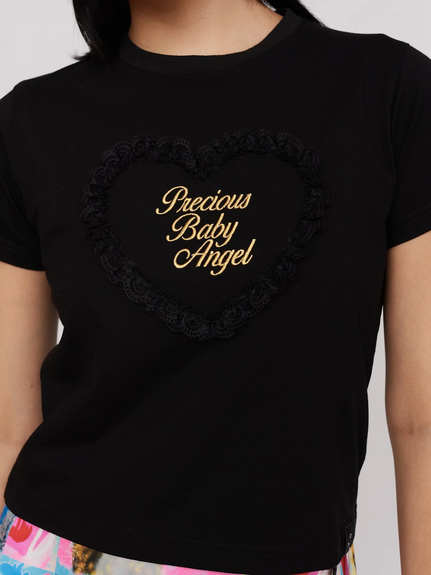 Black Precious Baby Angel Fitted Tee - Image 2