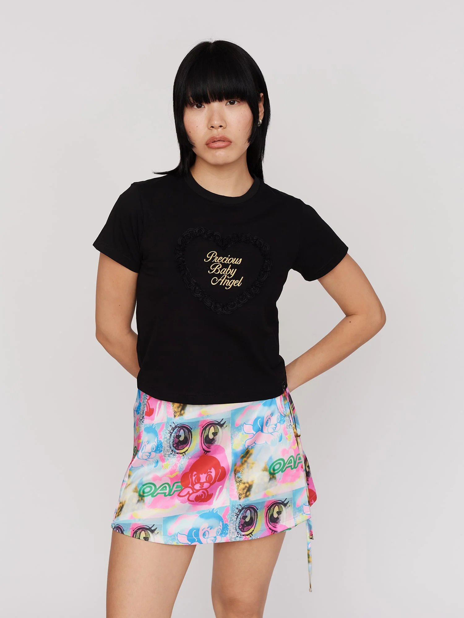 Black Precious Baby Angel Fitted Tee - Image 5
