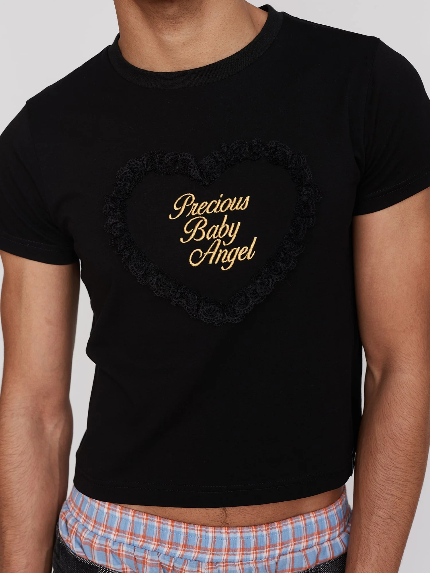 Black Precious Baby Angel Fitted Tee - Image 6
