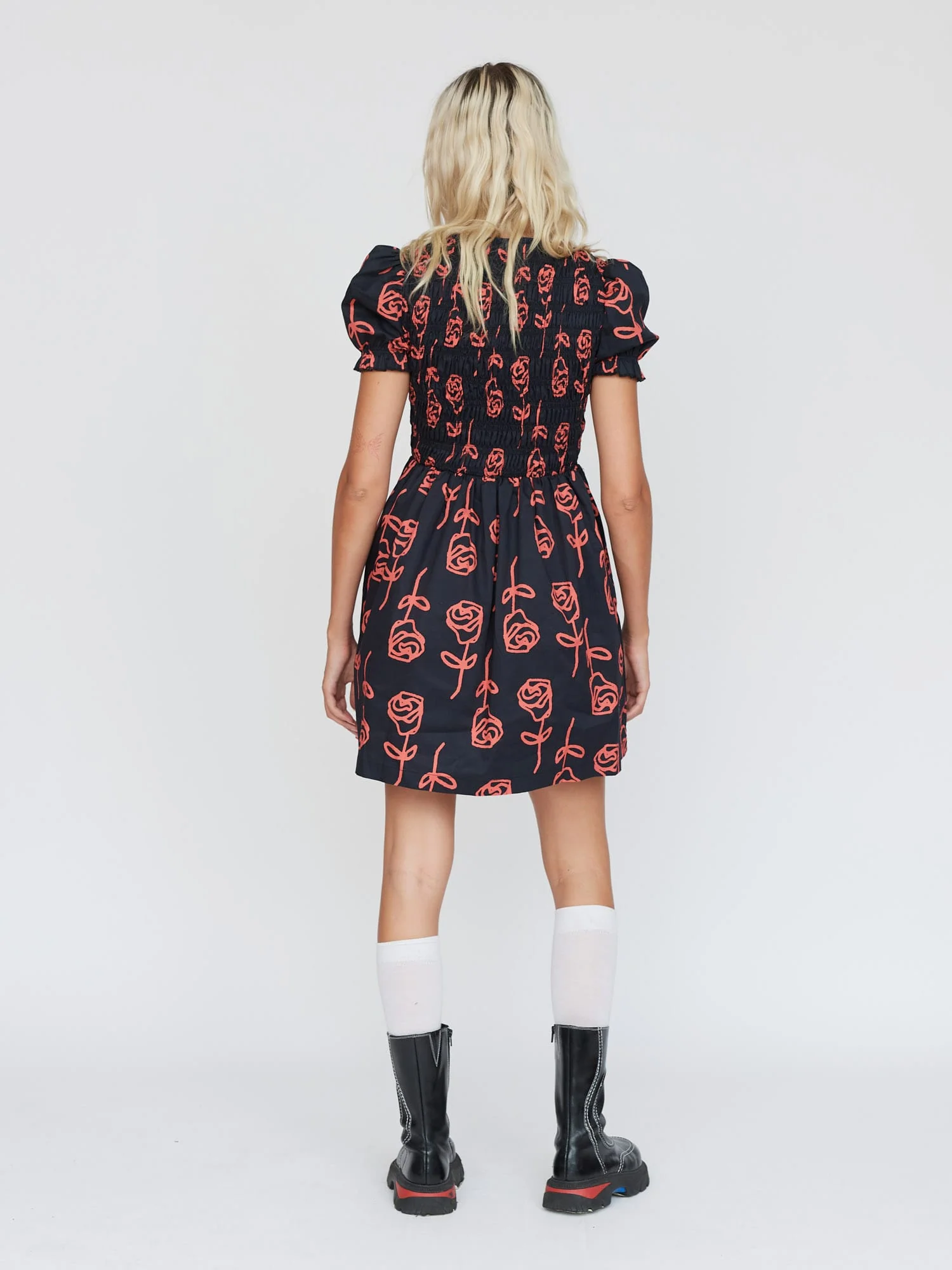 Roses Are Red Shirred Dress - Image 7