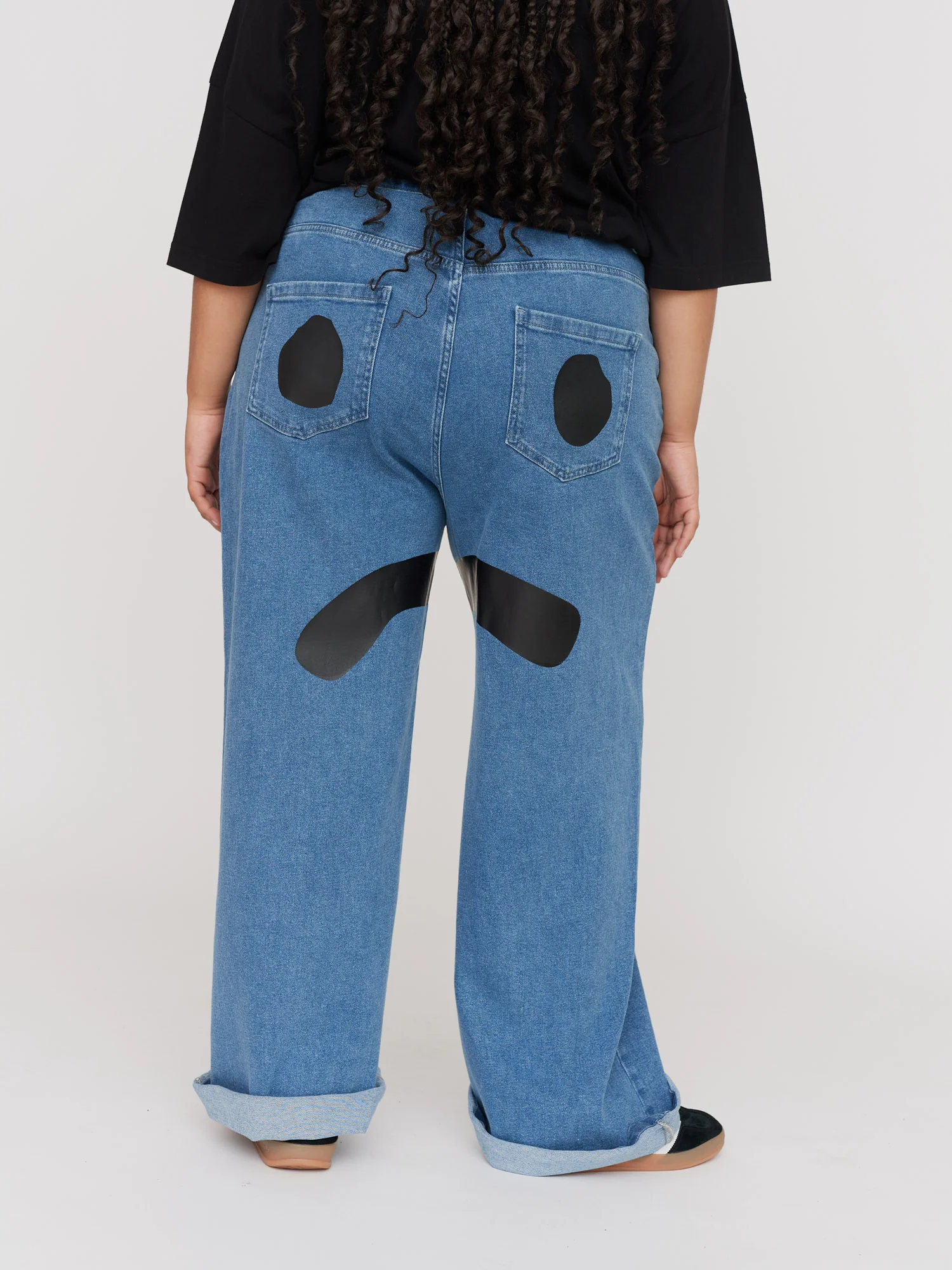Sad Face Wide Leg Jeans - Image 4