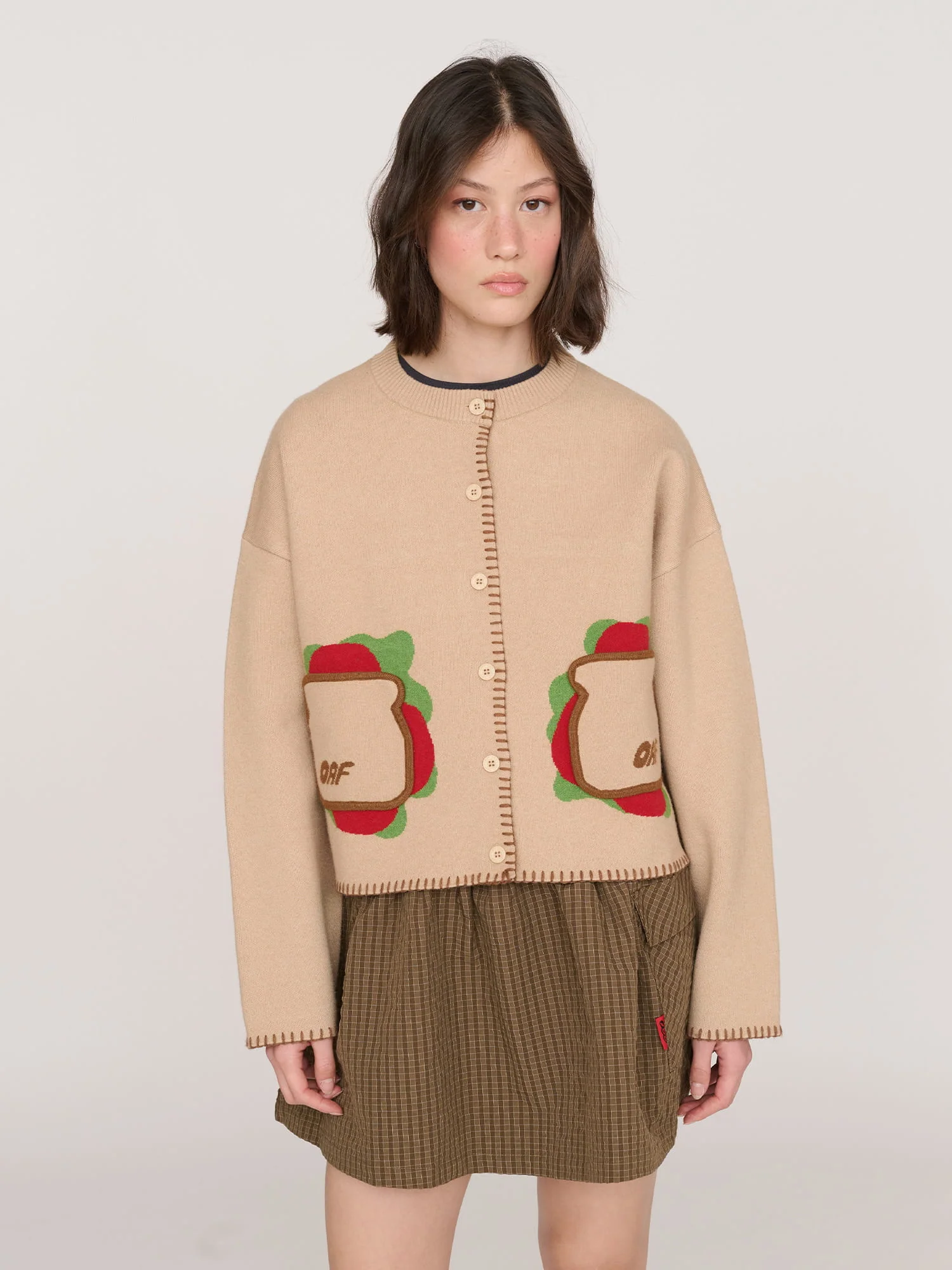 Sandwich Pocket Knitted Cardigan
