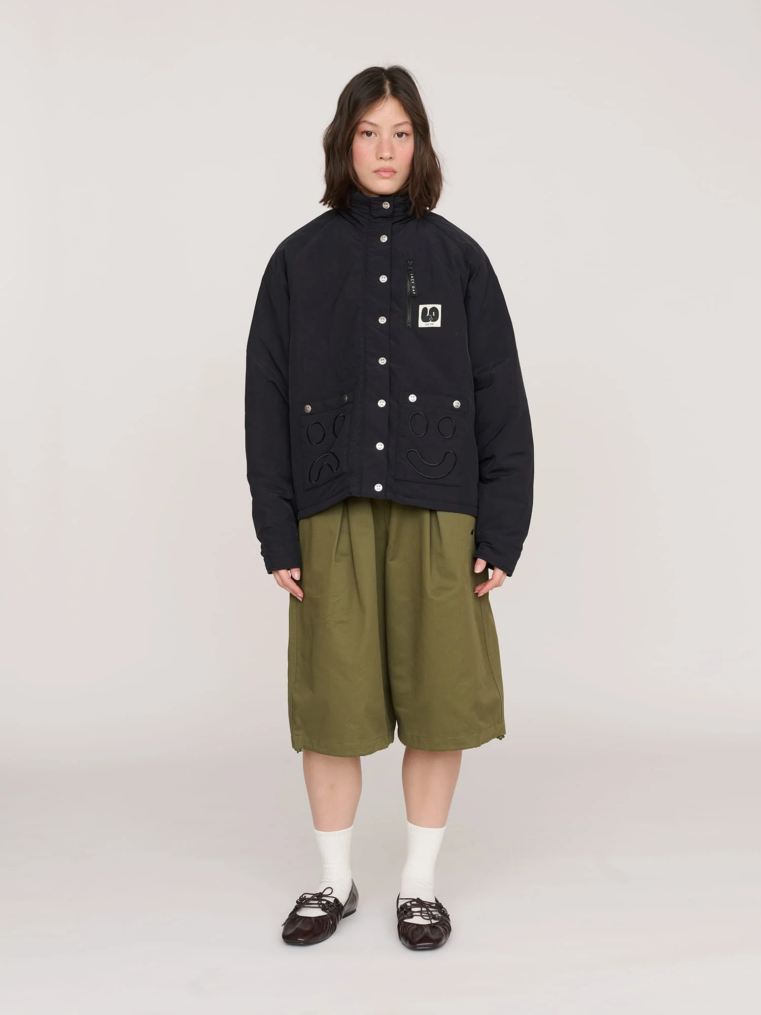 Short Wadded Happy Sad Jacket - Image 4