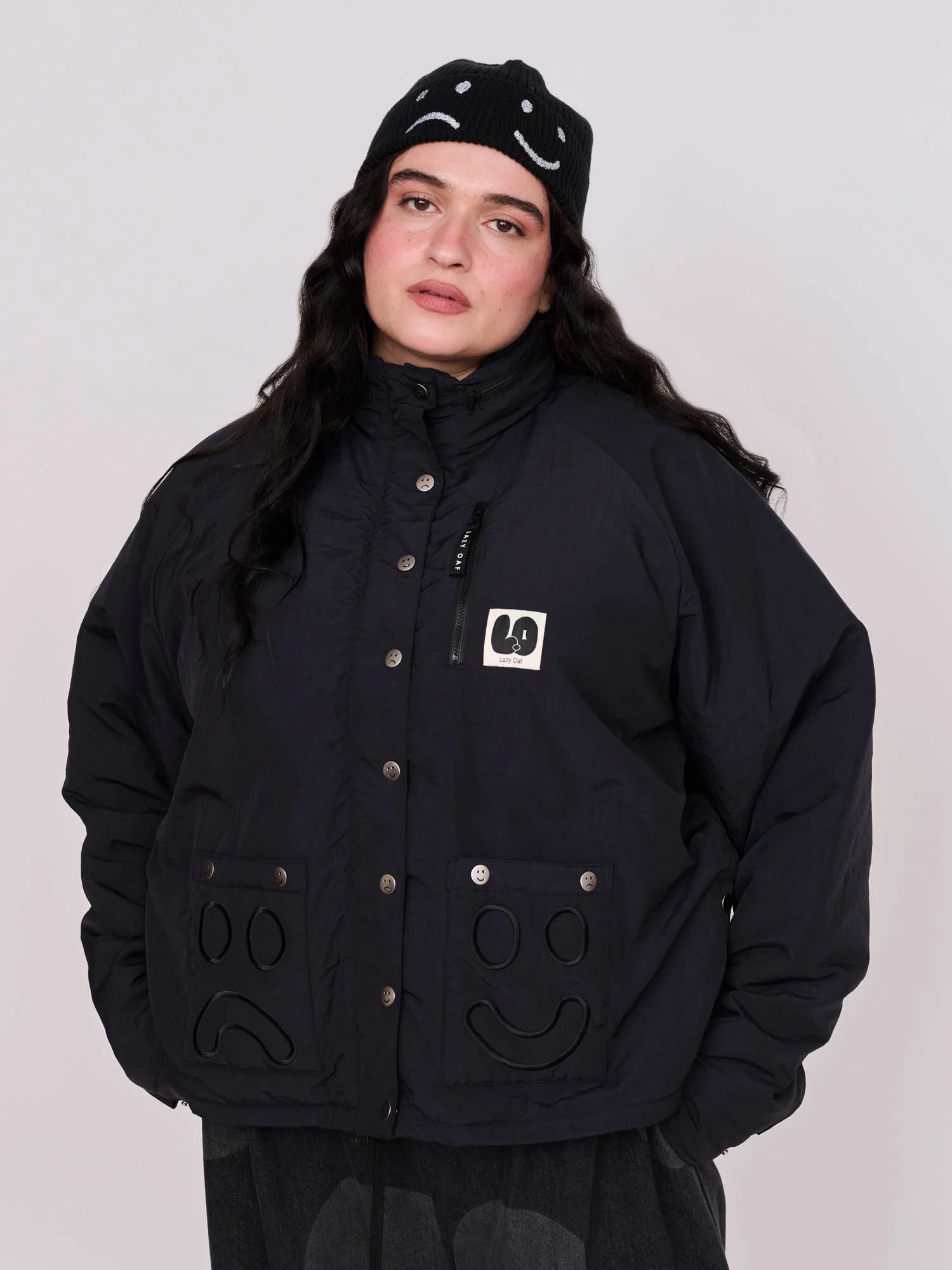 Short Wadded Happy Sad Jacket - Image 5