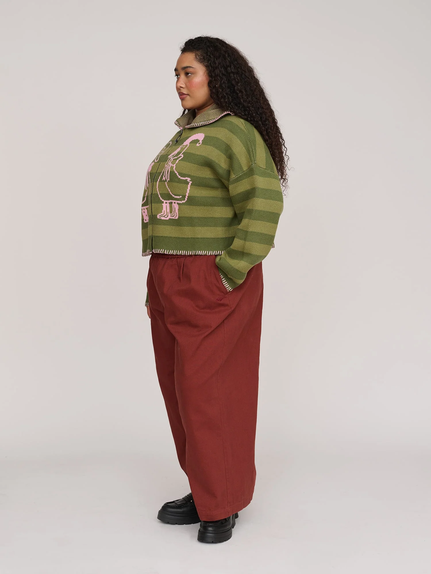 Silly Goose Zip Up Knit Hoodie - Image 4